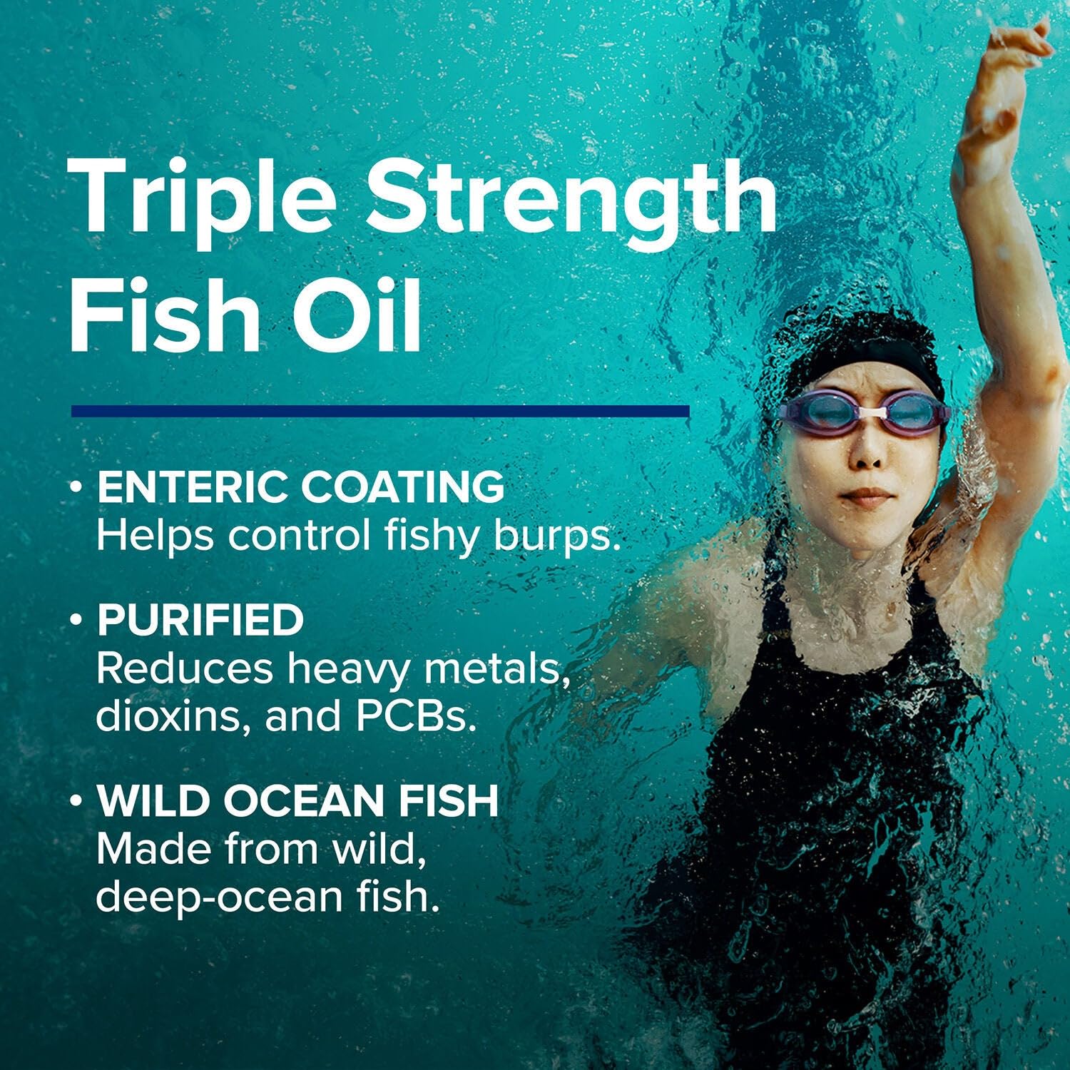 GNC Triple Strength Fish Oil Omega 3 Supplement, 1000mg EPA and DHA, Supports Heart, Brain, Skin, Eye and Joint Health, 30 Softgels