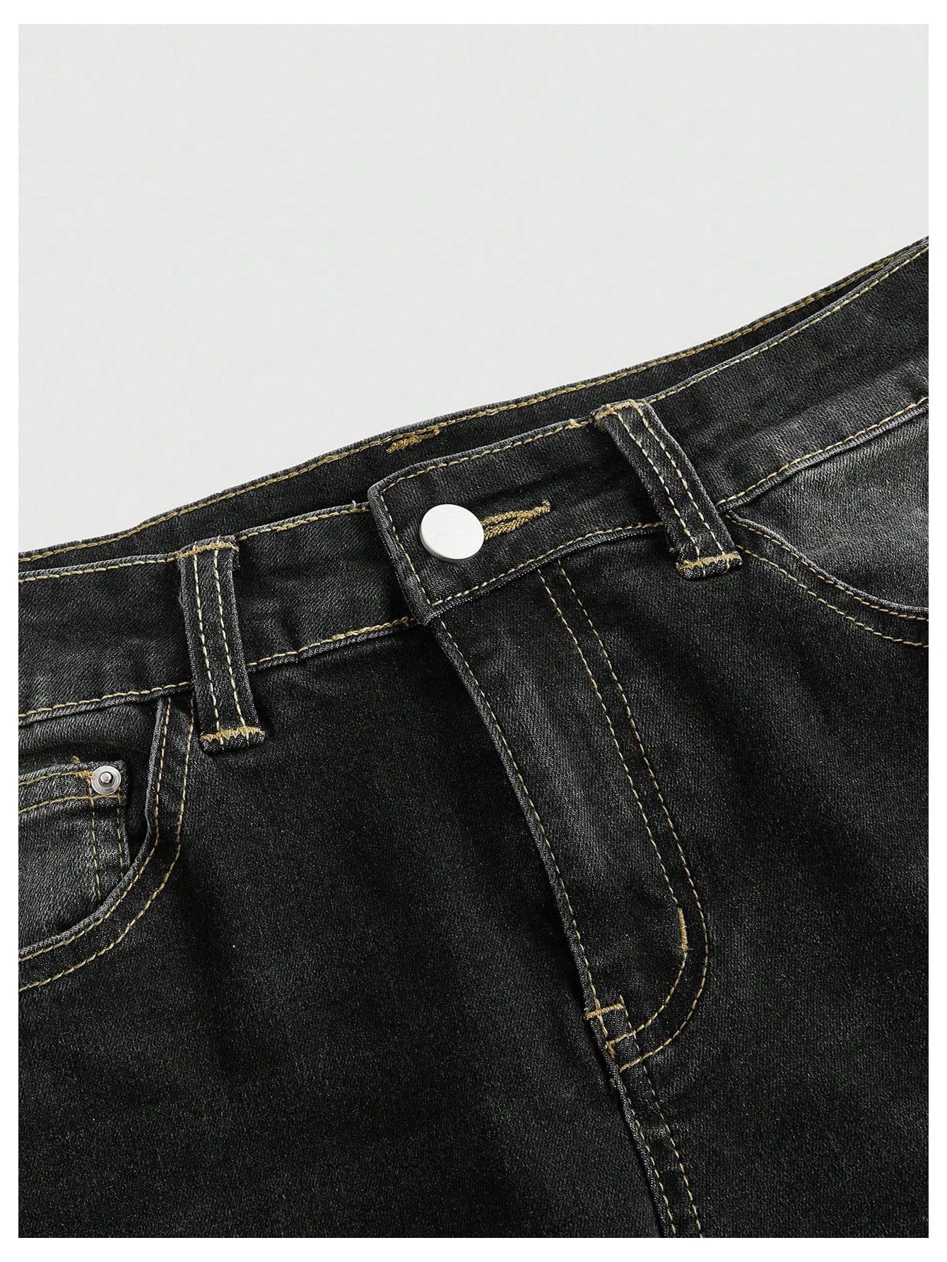 MakeMeChic Women's Bell Bottom Jeans Stretchy Flared Jeans Embroidered Y2K High Waist Denim Pants