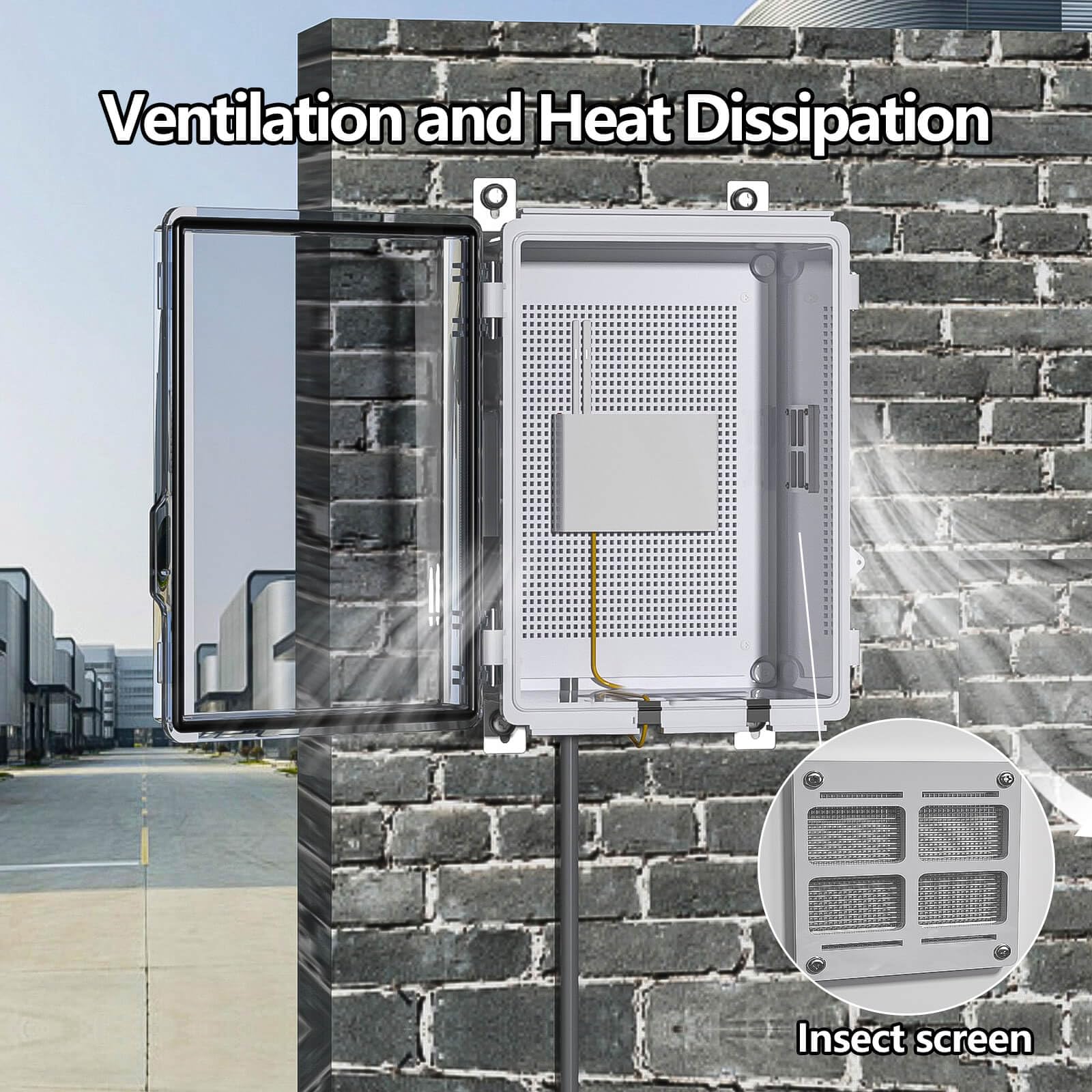 ABS Electrical Junction Box, Ventilated Design, Cable Grommets, IP65 Waterproof Enclosure, Indoor/Outdoor Use with Mounting Panel. (Clear Cover, 8.7"x6.7"x4.3")