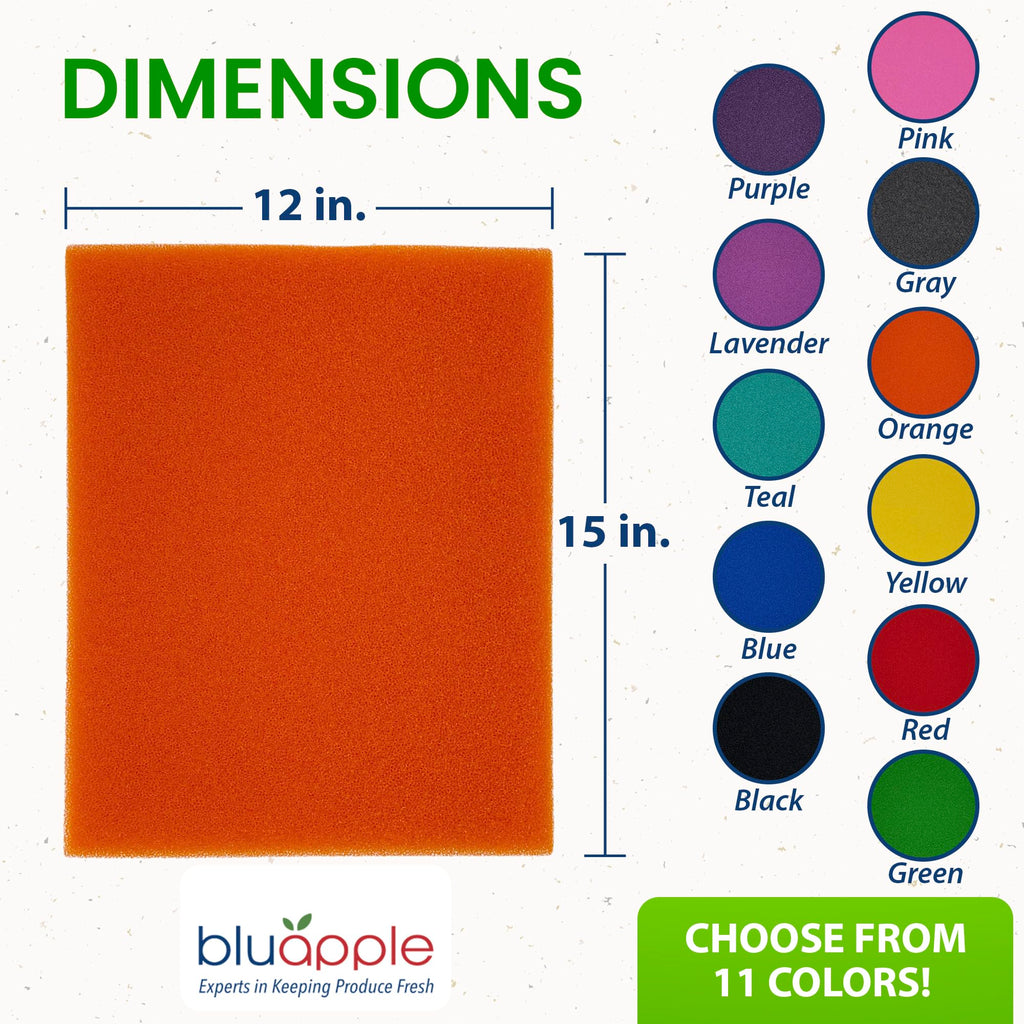 Bluapple FreshMats, Refrigerator Bin Liner, Fridge Drawer Mats, Crisper Life Extender Liner Keeps Produce Fresh Longer, Anti-Bruising, for Air Circulation, Washable & Reusable (4-Mats, 12x15, Black)