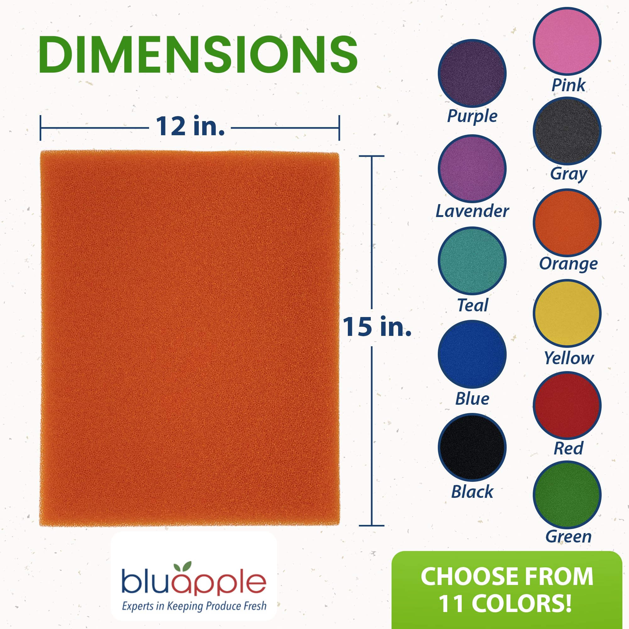 Bluapple FreshMats, Refrigerator Bin Liner, Fridge Drawer Mats, Crisper Life Extender Liner Keeps Produce Fresh Longer, Anti-Bruising, for Air Circulation, Washable & Reusable (4-Mats, 12x15, Black)