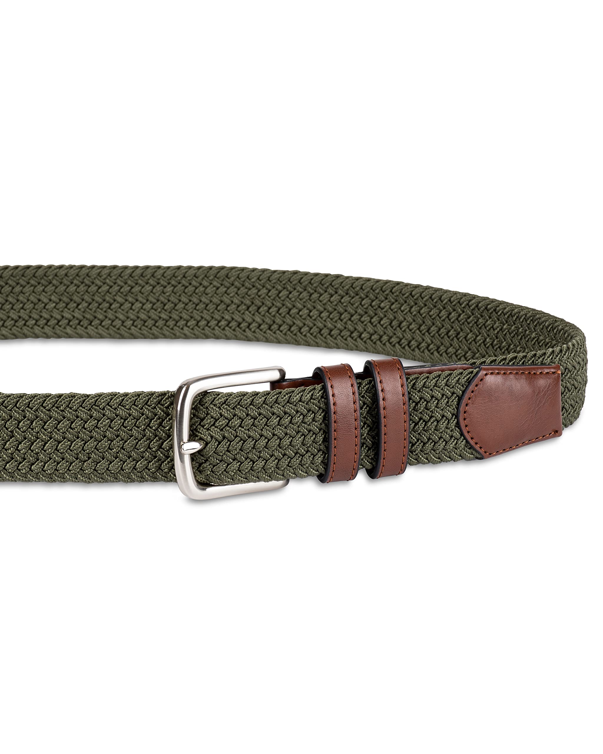Amazon Essentials Men's Stretch Woven Braid Belt for Jeans