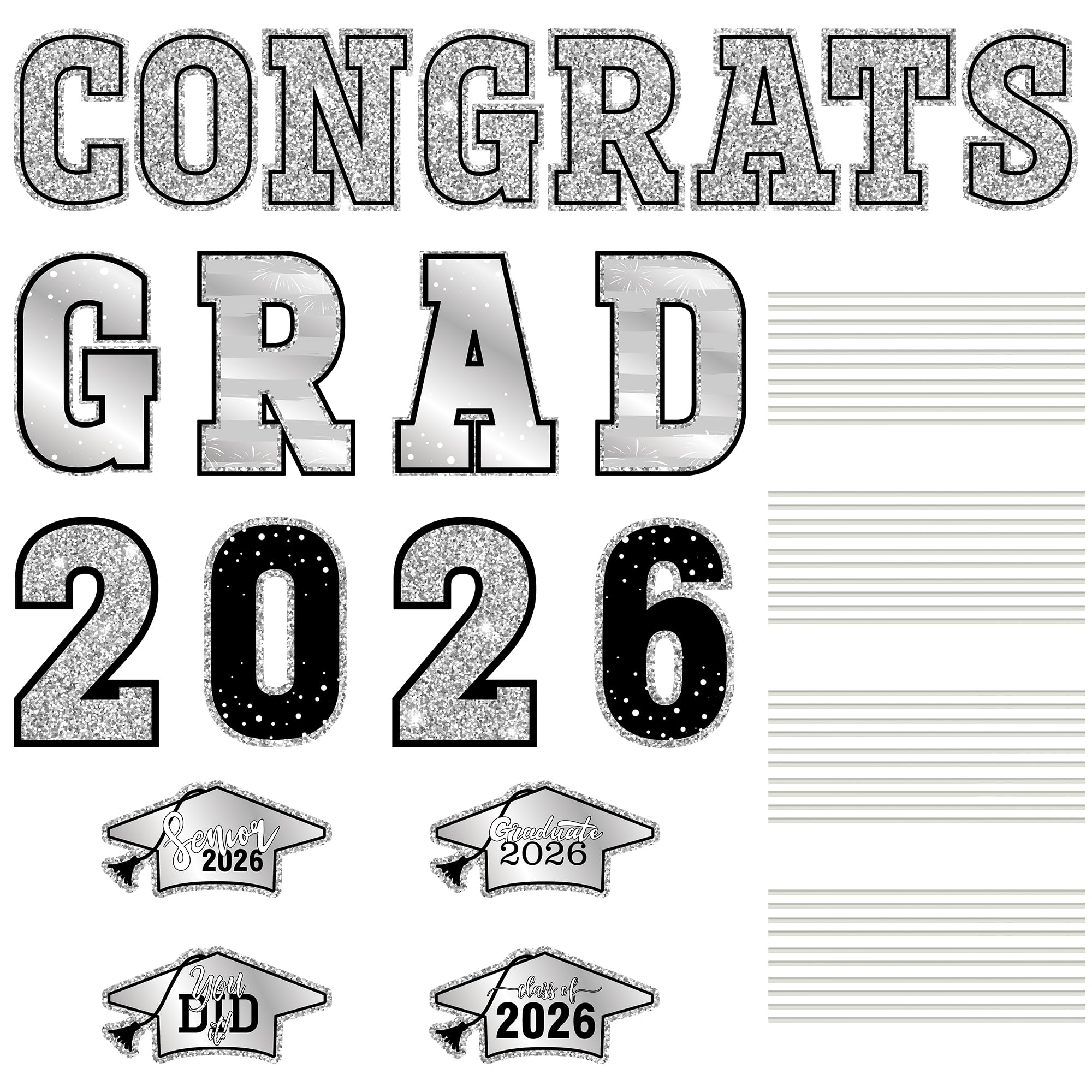 HOVACY 20 PCS Black Gold Graduation Yard Signs Class of 2026 | Black Gold 20 PCS, 40 Stakes, 11.57 x 16.14 in, Corrugated Plastic, Waterproof, Congrats Grad Sign, Graduation Sign