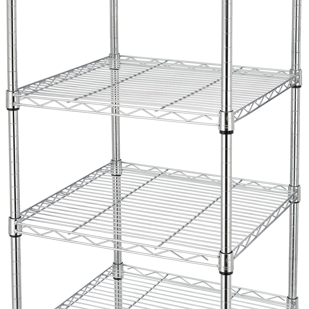 Finnhomy Heavy Duty 5 Tier Wire Shelving Unit, 18x18x59-inches 5 Shelves Storage Rack, Metal Shelving with Thicken Steel Tube, NSF Certified, Chrome