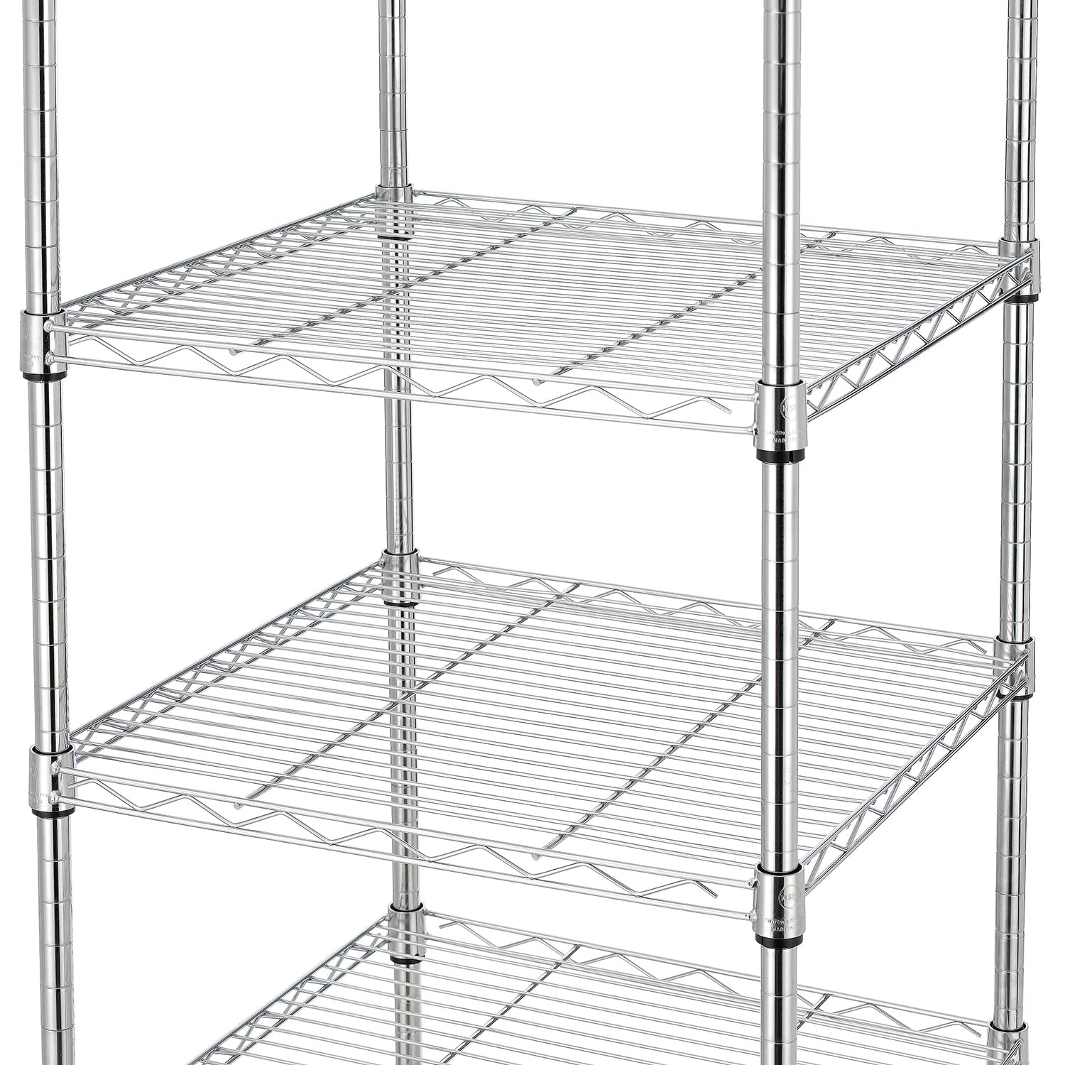 Finnhomy Heavy Duty 5 Tier Wire Shelving Unit, 18x18x59-inches 5 Shelves Storage Rack, Metal Shelving with Thicken Steel Tube, NSF Certified, Chrome