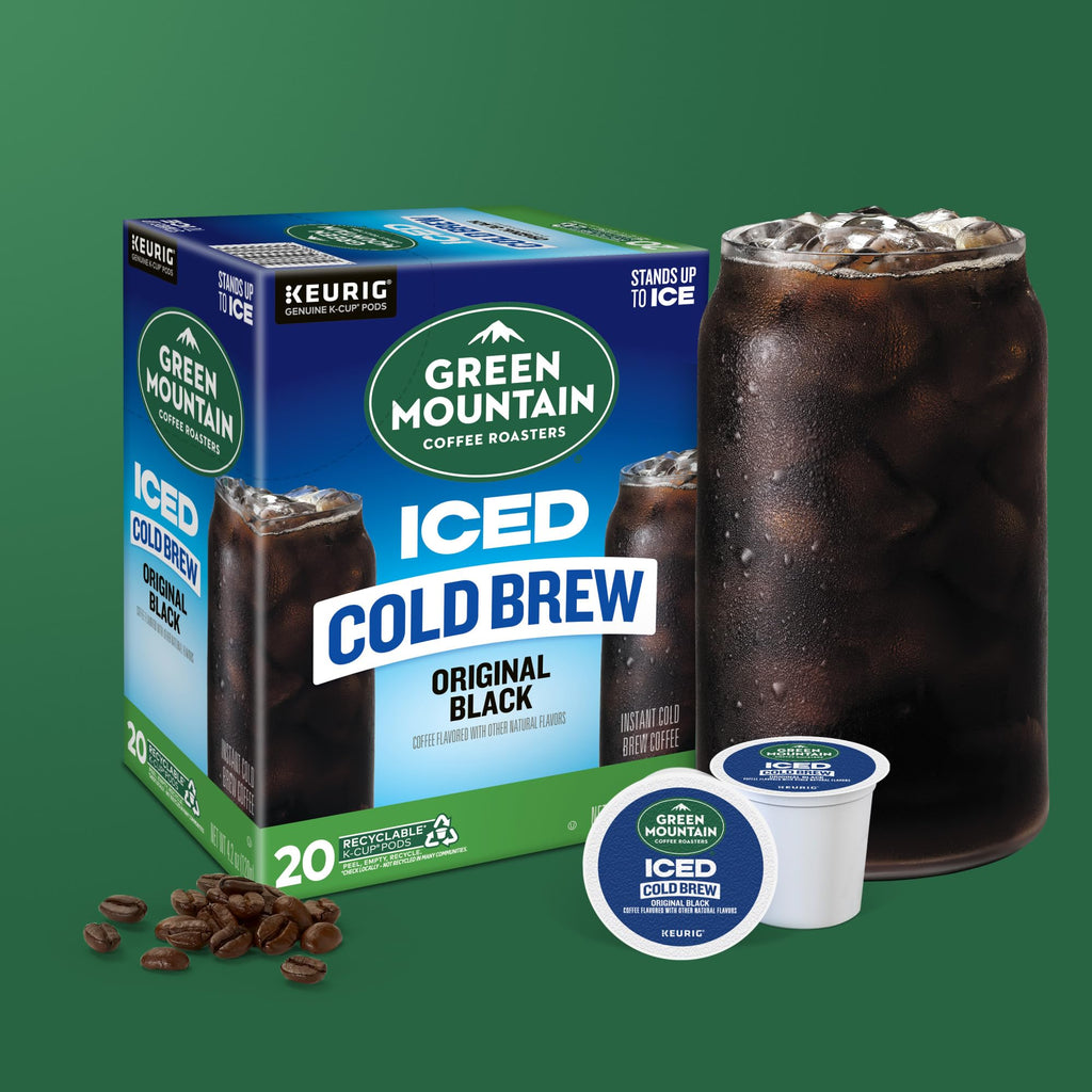 Green Mountain Coffee Roasters Original Black Iced Cold Brew Coffee, Single Serve Keurig K-Cup Pods, 60-Count Box (6 Packs of 10)