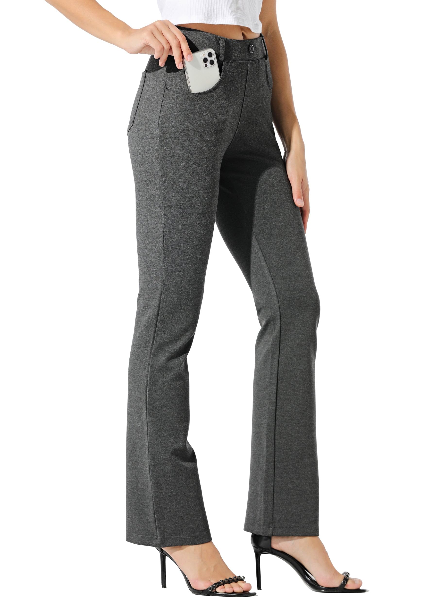 Willit Women's Yoga Dress Pants Bootcut Stretch Work Slacks Office Pants 4 Pockets 28"/29"/30"/31"/33"