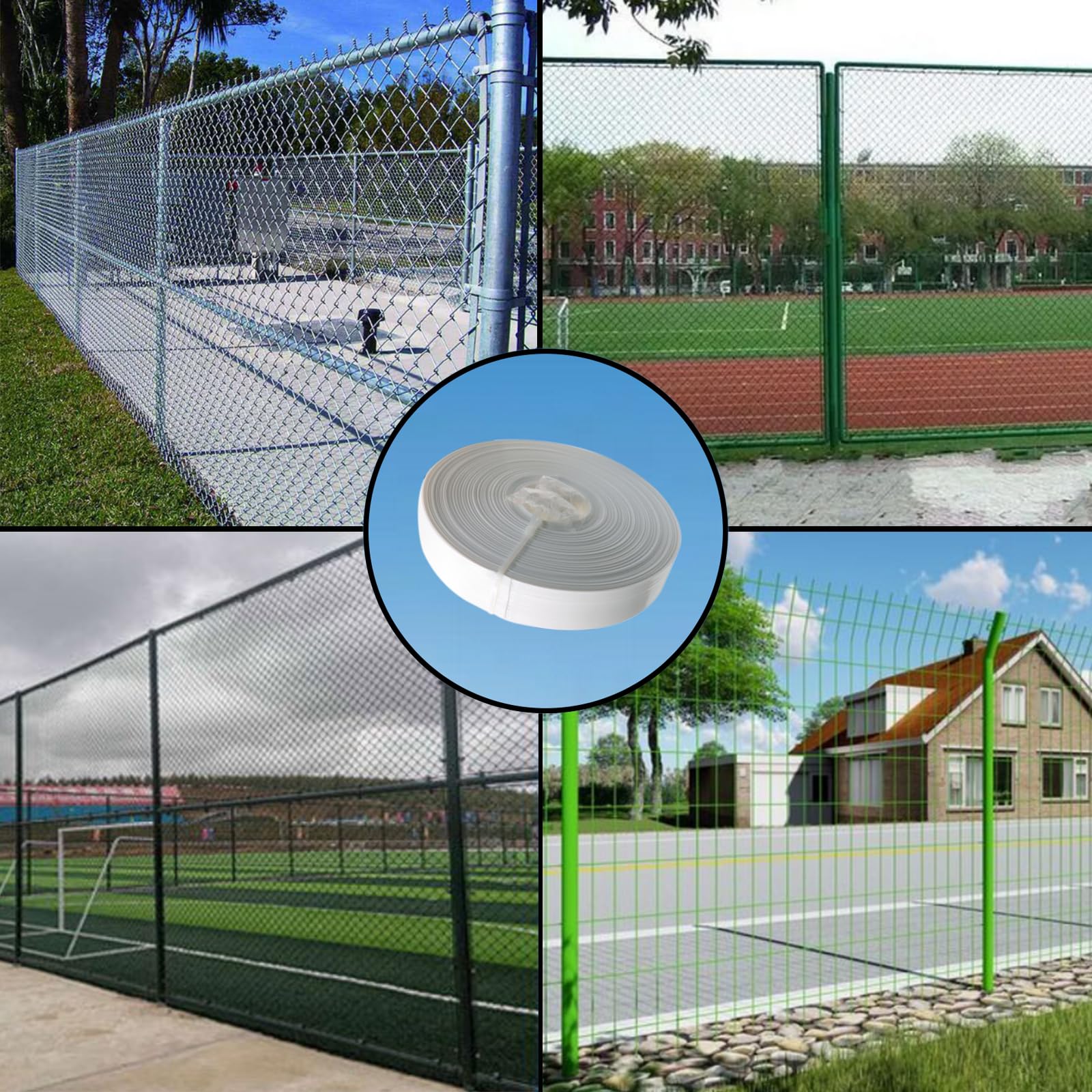 Chain Link Fence Privacy Tape, 246ft x 0.15ft Chain Link Fence Slats, Fence Covering Privacy, Brown (200PCS Button + Puncher Included)
