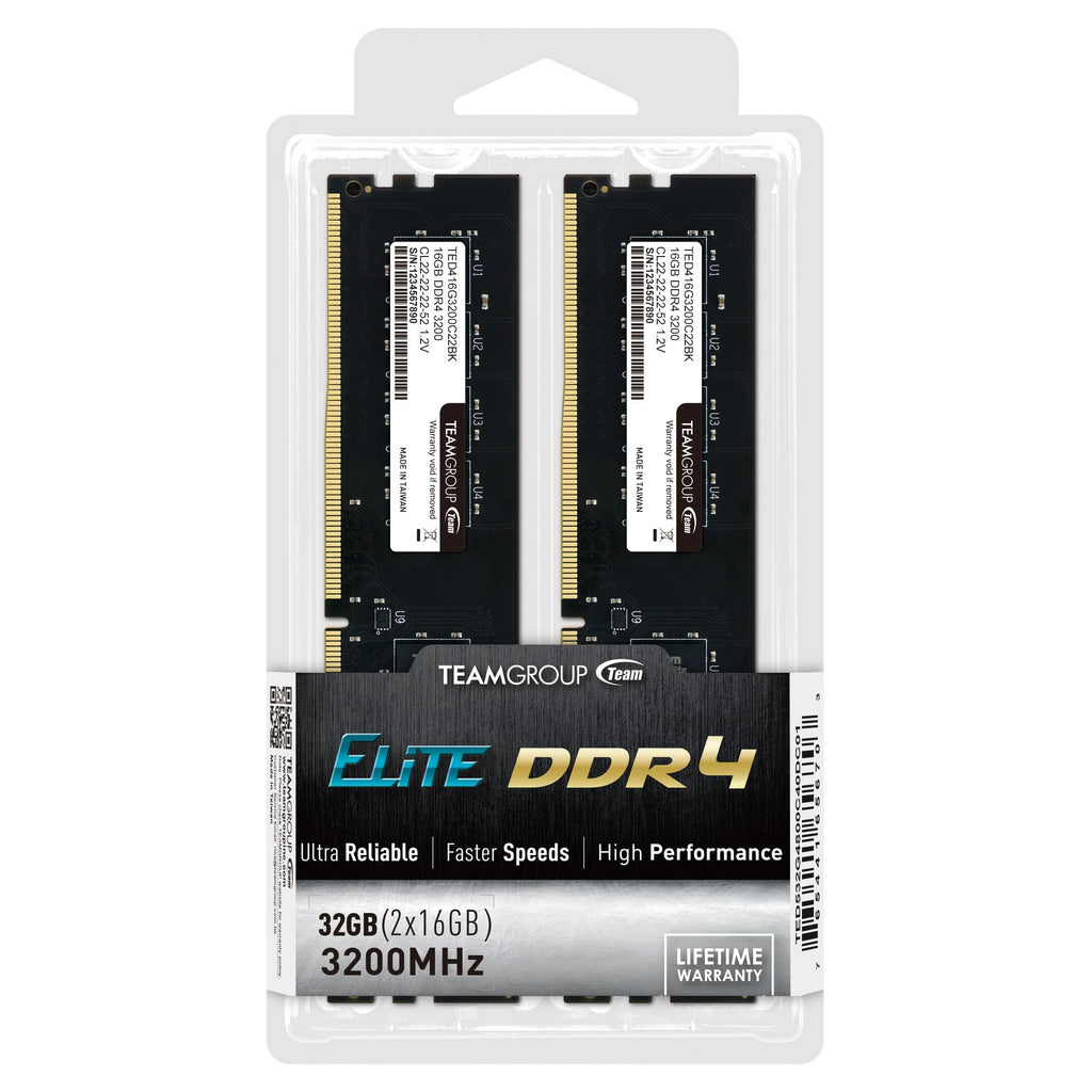 TEAMGROUP Elite DDR4 8GB Single 2666MHz PC4-21300 CL19 Unbuffered Non-ECC 1.2V UDIMM 288 Pin PC Computer Desktop Memory Module Ram - TED48G2666C1901