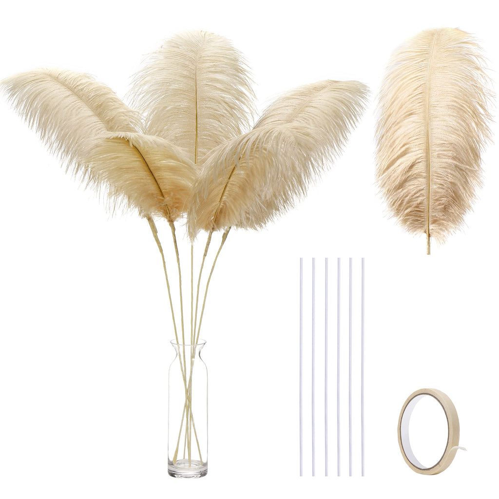 Ballinger Black Ostrich Feathers Bulk - Making Kit 12Pcs 16-18inch Large Ostrich Feathers for Floral Arrangement, Vase, Wedding Party Centerpieces and Halloween Home Decor