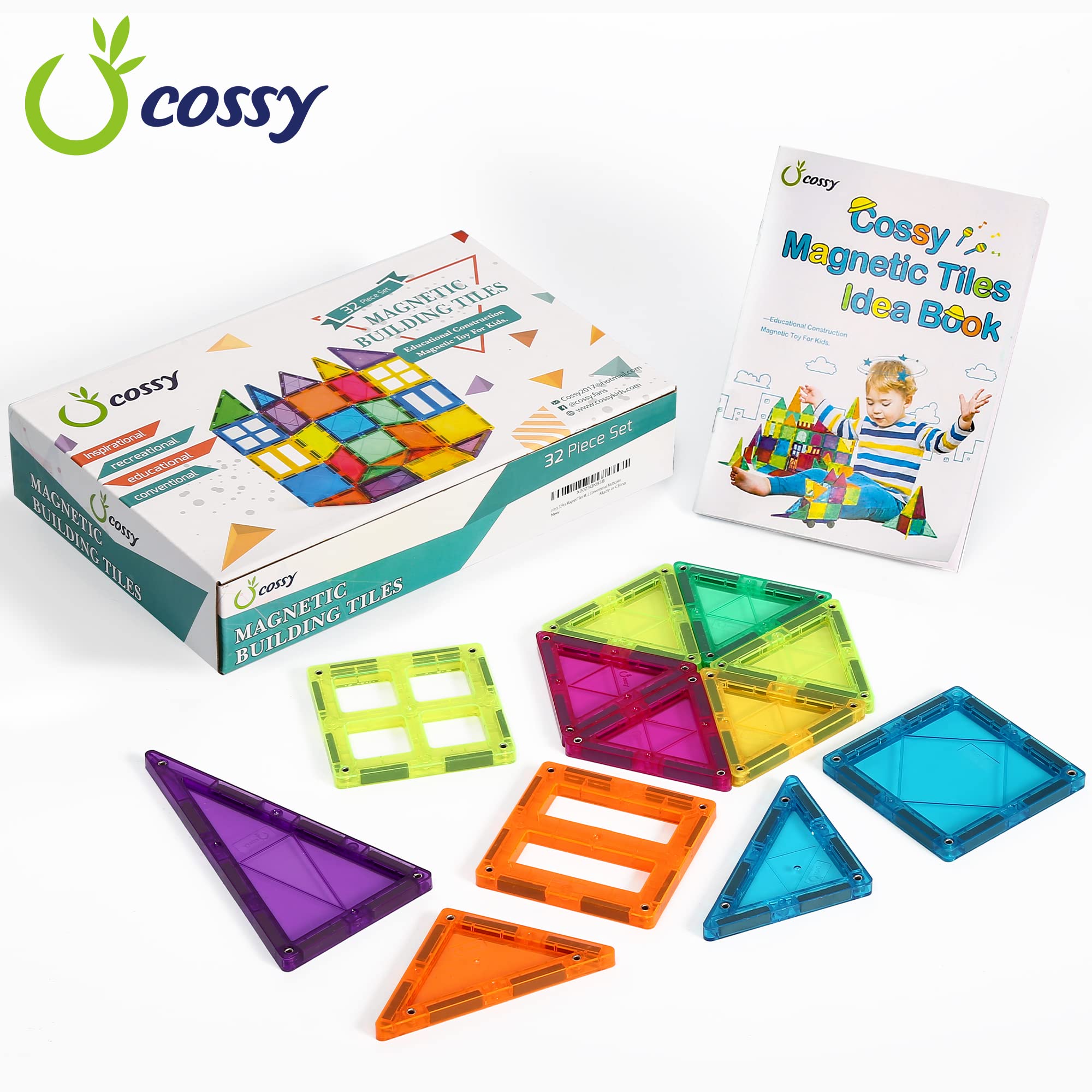 cossy 120Pcs Magnetic Tiles Magnetic 3D Building Blocks Set Educational Construction Toys for 3 4 5 6 7 8 Year Old Boy and Girl with Stronger Magnets, Educational Toys, Recreational, Conventional