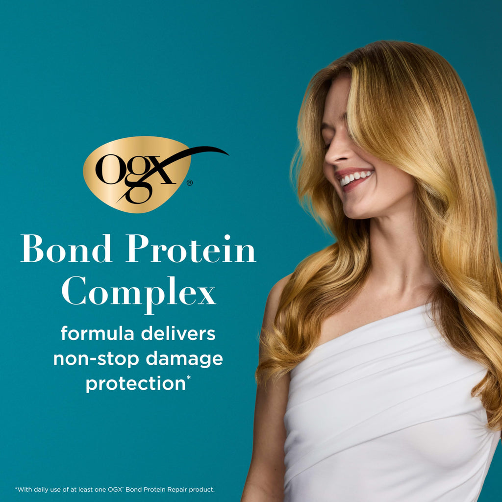 OGX Repair & Protect Bond Protein Repair Conditioner, Lightweight Conditioner Targets Damaged Areas of Hair, Formulated without Parabens, Sulfate-Free Surfactants, 13 fl. oz