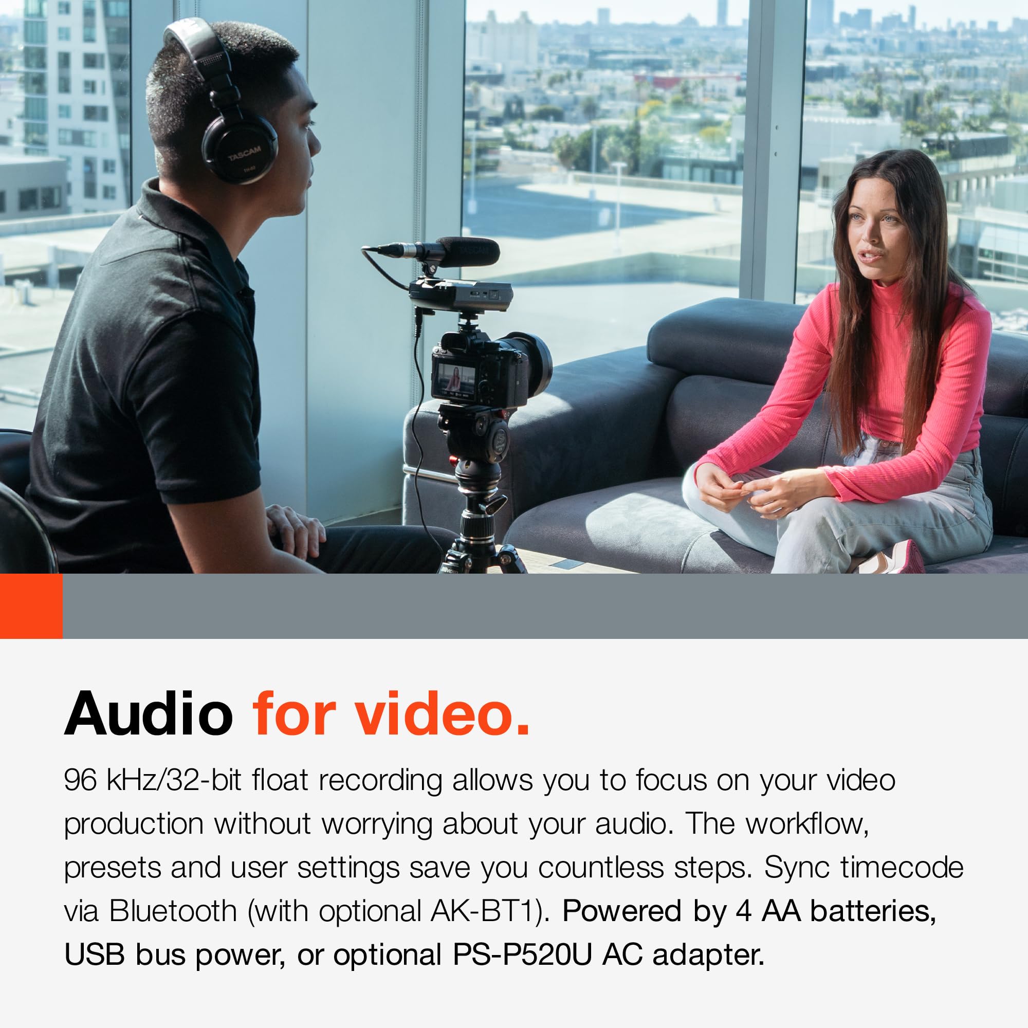 TASCAM Portacapture X6 32-bit Float Portable Audio Recorder, Field Recorder for Video, Music, Podcast, Voice, Podcasting