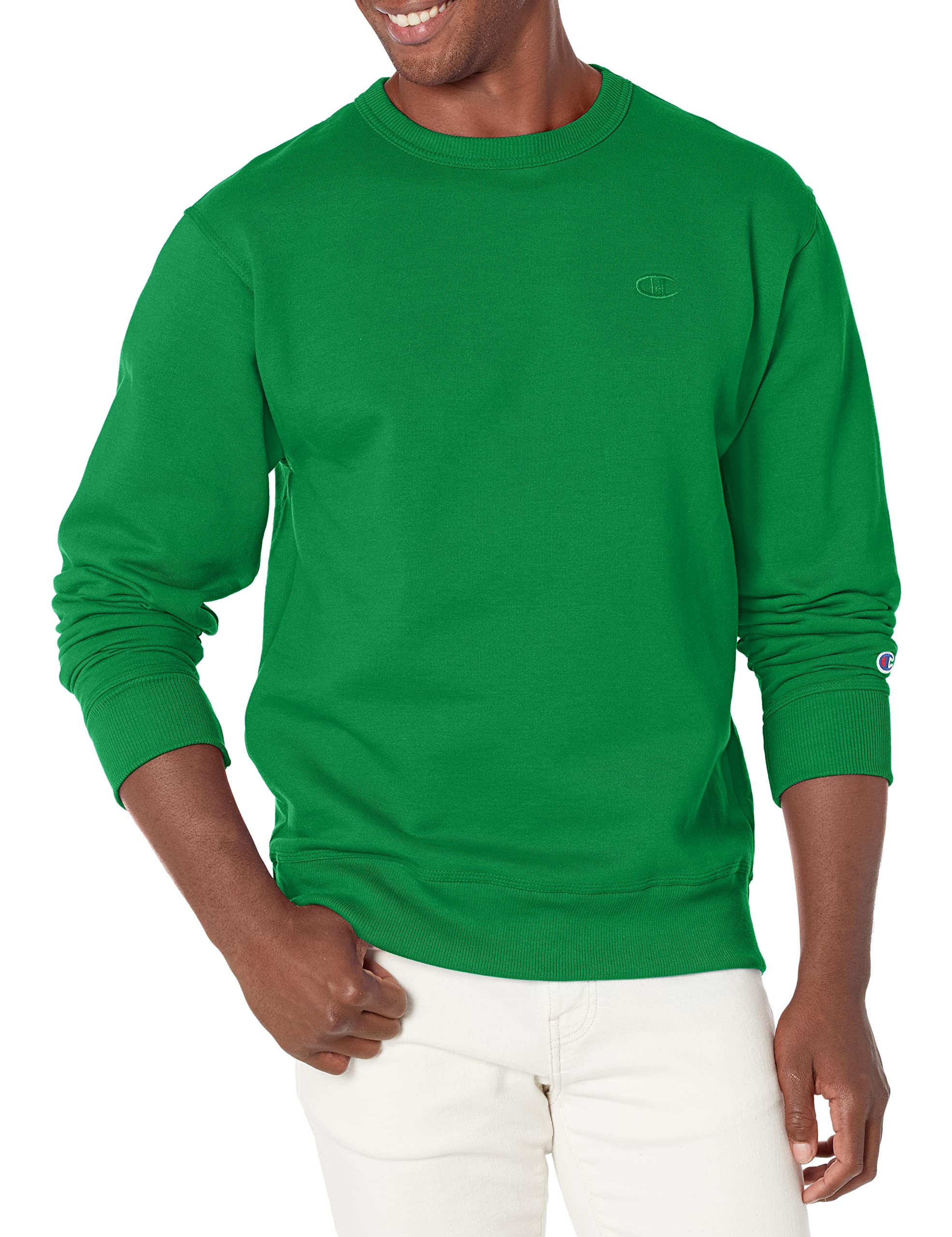 Champion Men's Men's Crewneck Fleece Sweatshirt, Standard Fit, Midweight, C Logo, Available in Regular and Big & Tall
