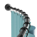 Zenna Home Matte Black, Curved Shower Curtain Rod, Tension or Permanent Mount, Easy Install, Rounded for Extra Room, 50 to 72 Inches
