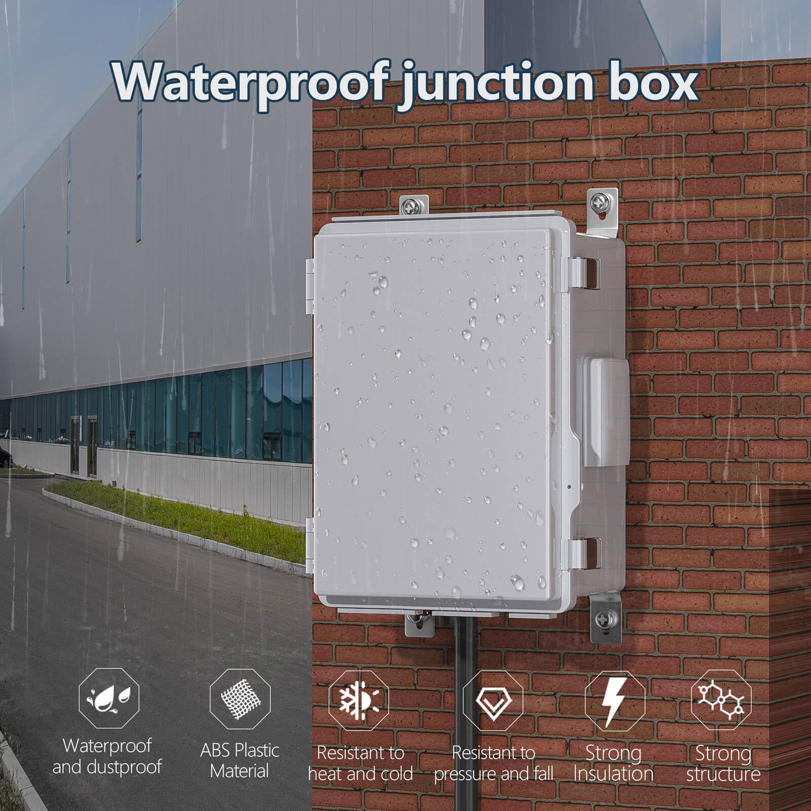 ABS Electrical Junction Box, Ventilated Design, Cable Grommets, IP65 Waterproof Enclosure, Indoor/Outdoor Use with Mounting Panel. (Clear Cover, 8.7"x6.7"x4.3")