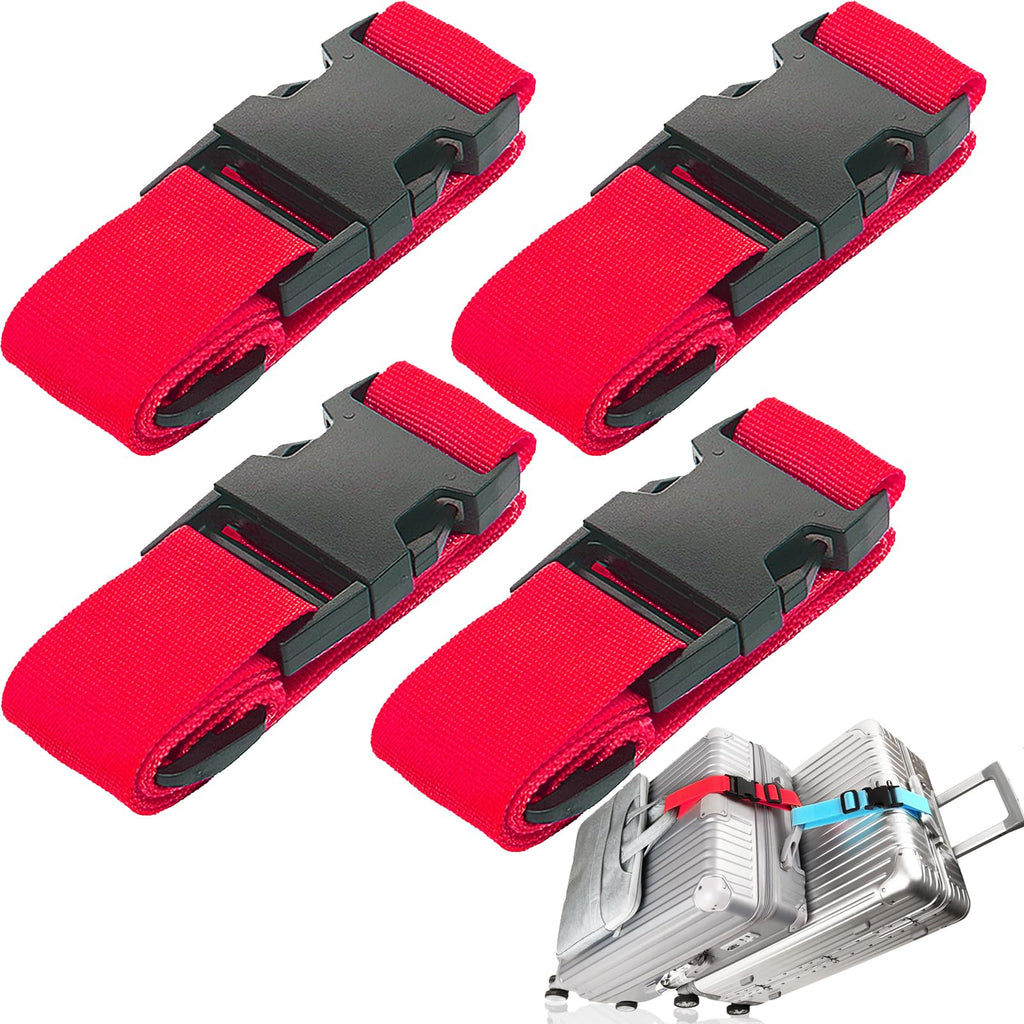 Luggage Straps for Suitcases TSA Approved, Travel Accessories to Connect Two Suitcase, Add Bag Luggage Straps for Carry On Your 3 Luggages Adjustable Buckle Belt, 2Pack Black