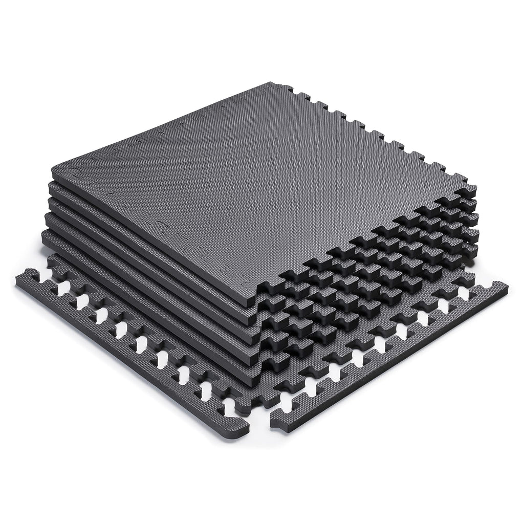 Marcy EVA Foam Interlocking Flooring Mat High Density Non-Slip Tiles for Fitness Equipment, Workout Cushion and Floor Protection