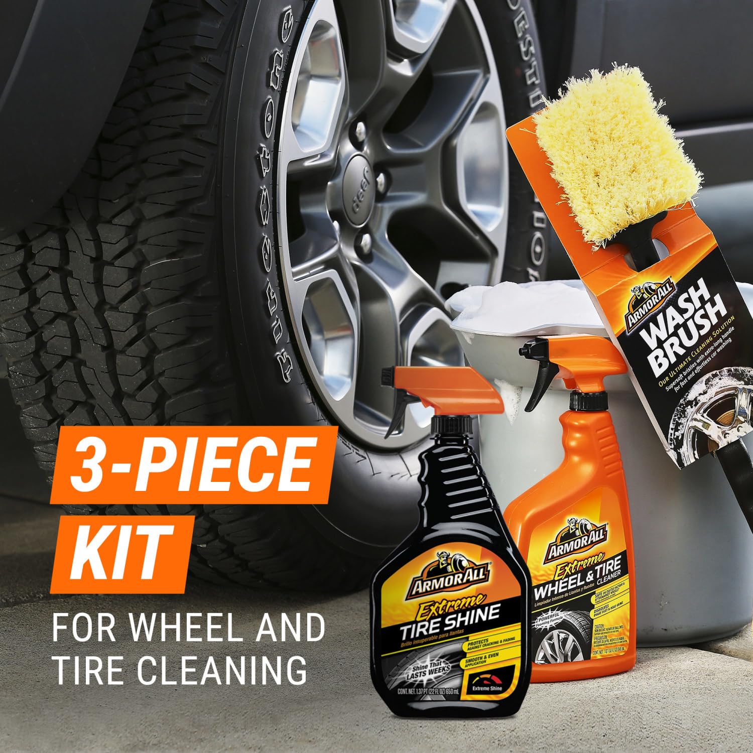 Armor All Extreme Tire Shine Spray , Tire Cleaner and Shine, 22 Fl Oz Each, 6 Pack