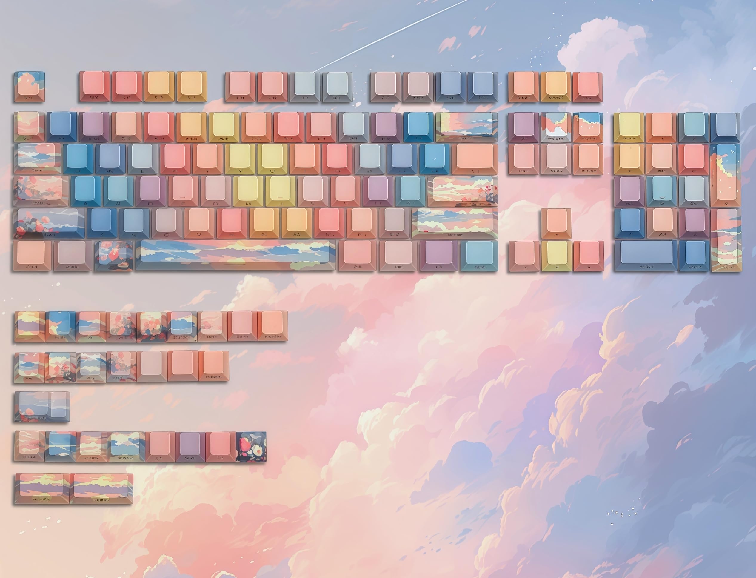 dagaladoo Black Topographic keycaps Double Shot PBT keycaps Shine Through Keyboard Keys Side Printed Key caps Cherry Profile Custom keycap Set for100%, 75%, 65%, 60% US Layout Mechanical Keyboard