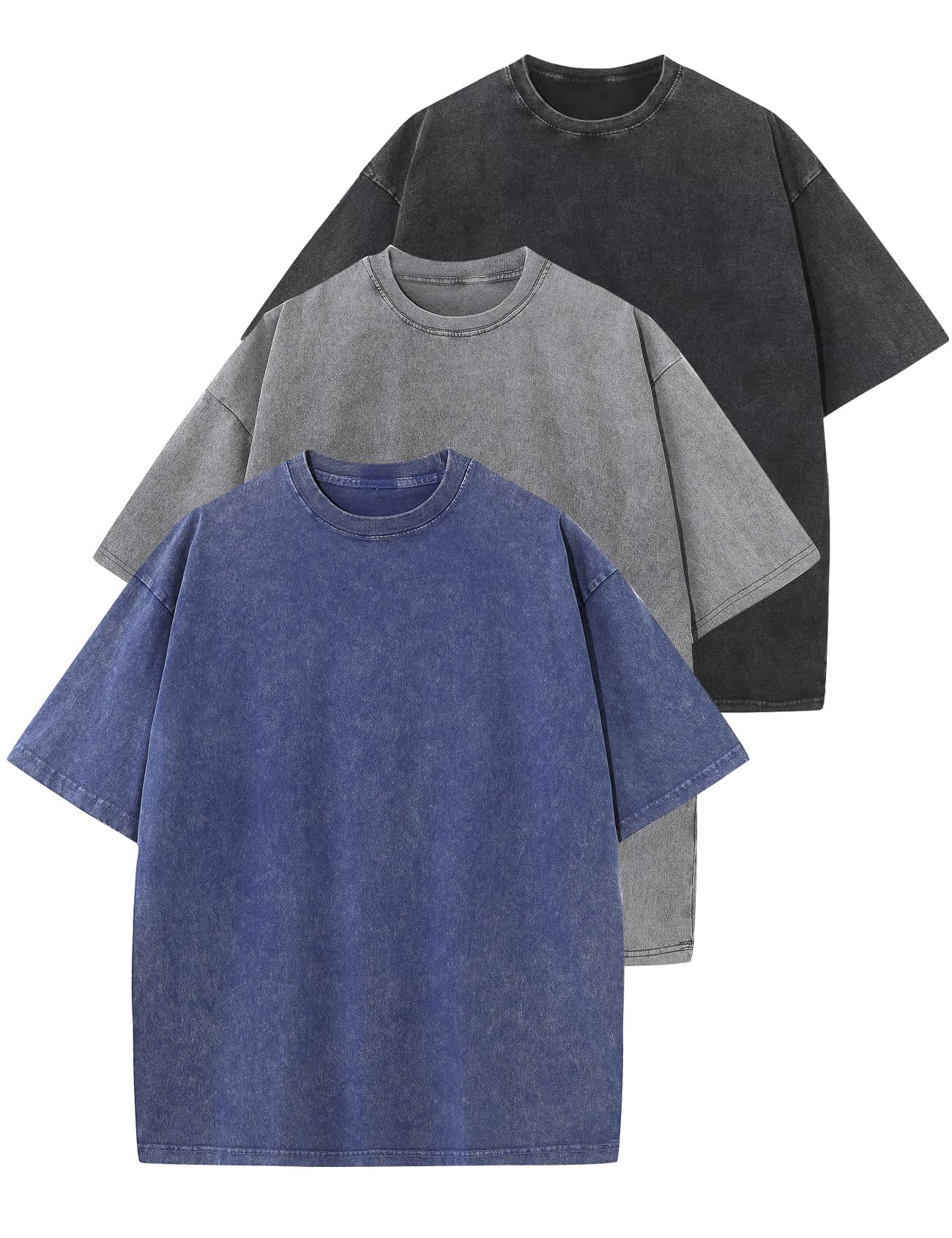 Arssm Men Oversized T Shirts Vintage Tee Loose Fit Short Sleeve Casual Streetwear Baggy Washed Unisex Tops