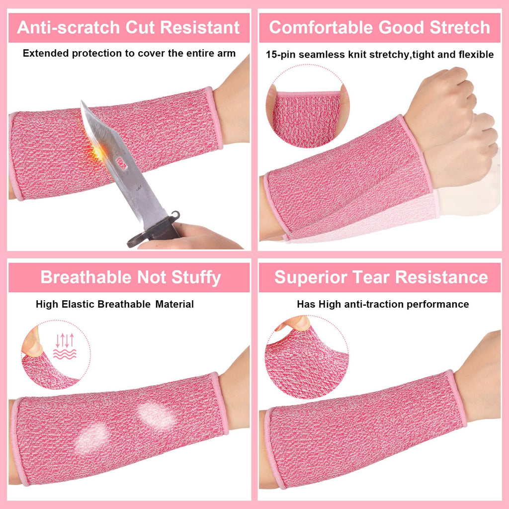 Sintege 3 Pairs Arm Protectors for Thin Skin and Bruising Cut Resistant Forearm Sleeve Level 5 Arm Burn Protection Sleeve (Black,7.9 Inch)