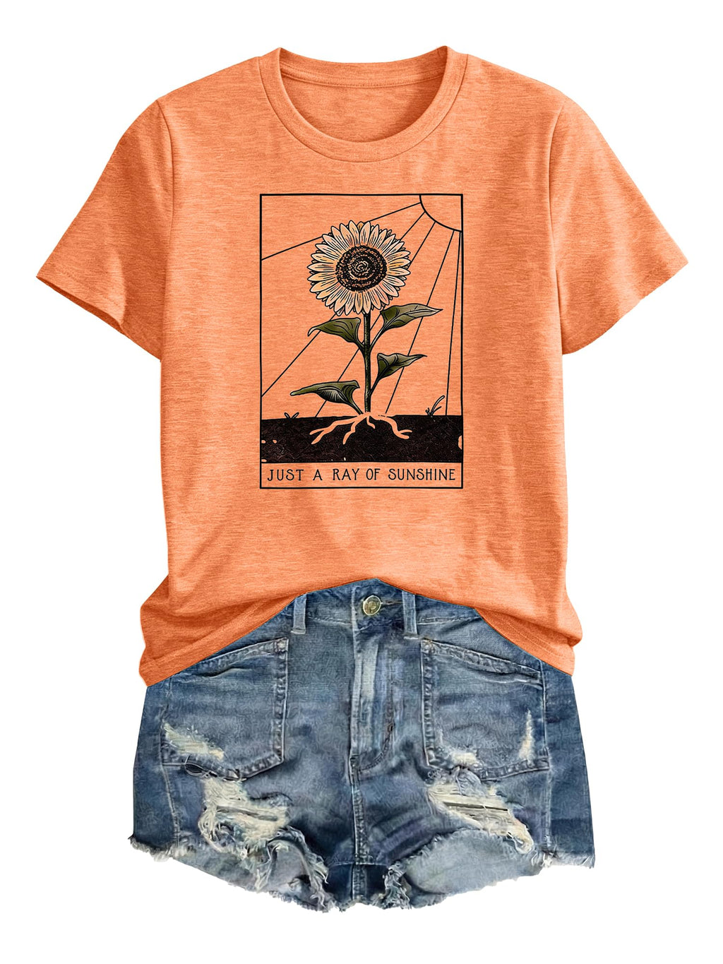 Anbech Womens Dandelion Graphic T-Shirts Teen Girls Cute Sunflower Print Casual Tee Tops
