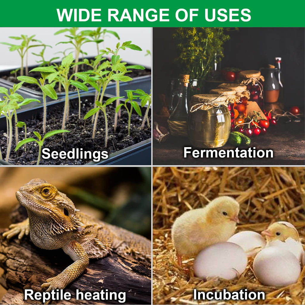 Seedling Heat Mat Hydroponic Plants Heating Pad, Seed Starting Greenhouse and Germination, Waterproof Durable Heating Pad for Indoor Home Gardening Seed Starter(10“x20.75”)