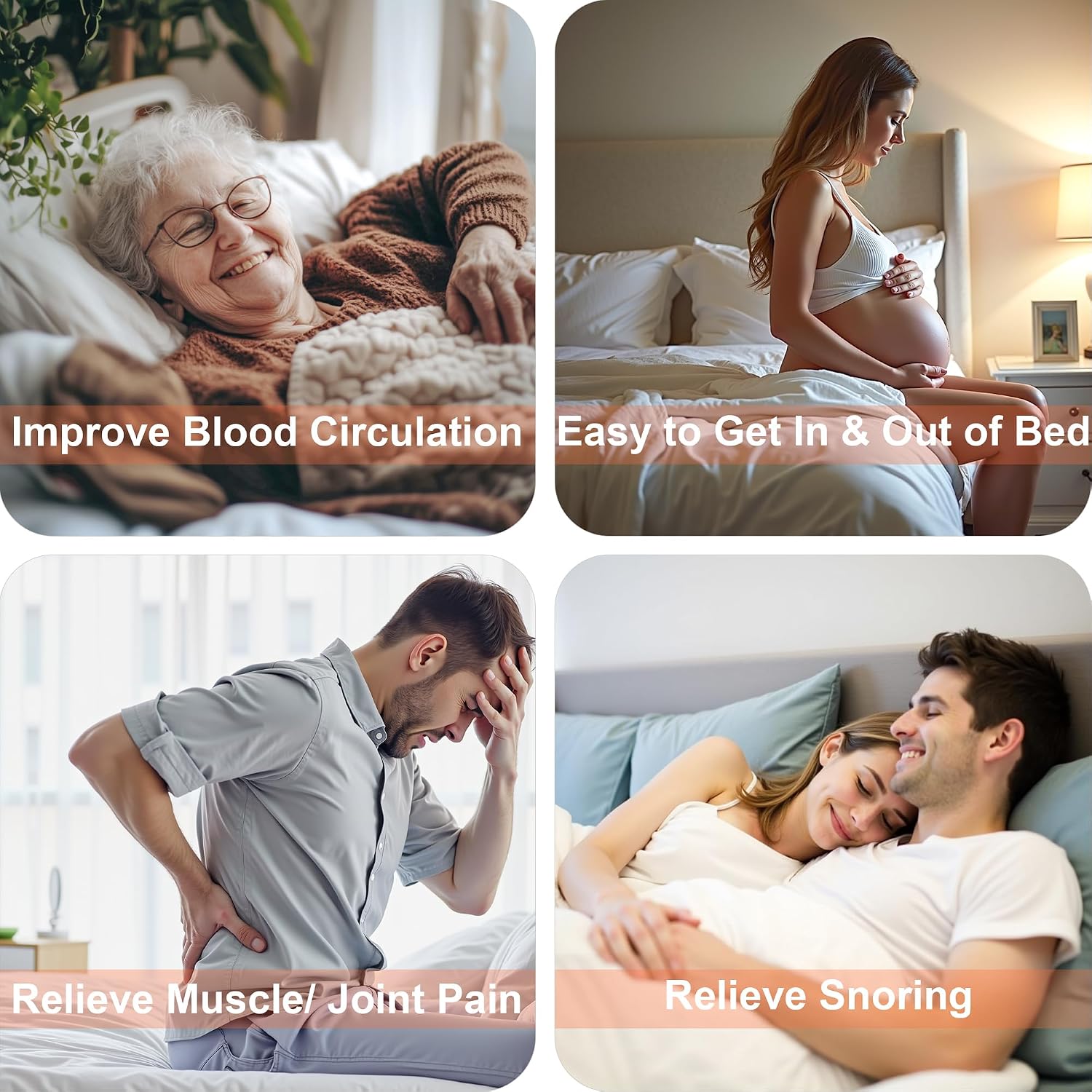 GOLDORO King Size Adjustable Bed Frame, Electric Bed Base, Wireless Remote Control, Whisper Quiet Durable Motor, Independent Head and Foot Incline, Padded Edge