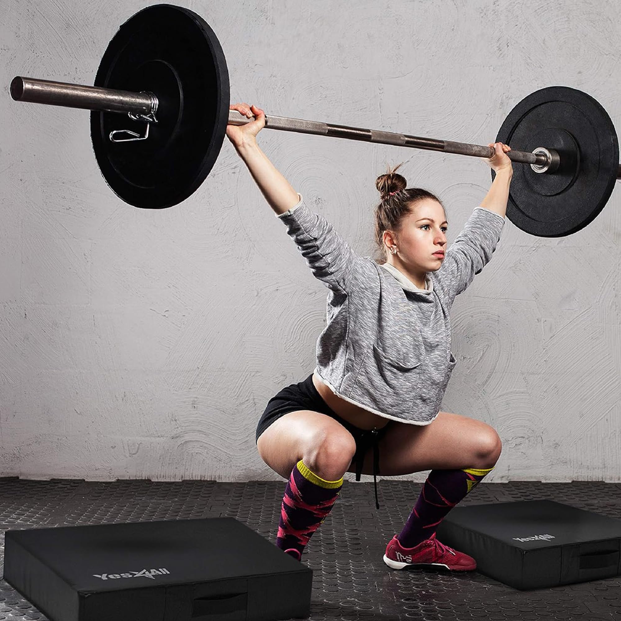 Yes4All Silencer Drop Pads/Weightlifting Drop Pads with PVC Cover & Easy Carry Handles – Sold in PairsVariation Theme