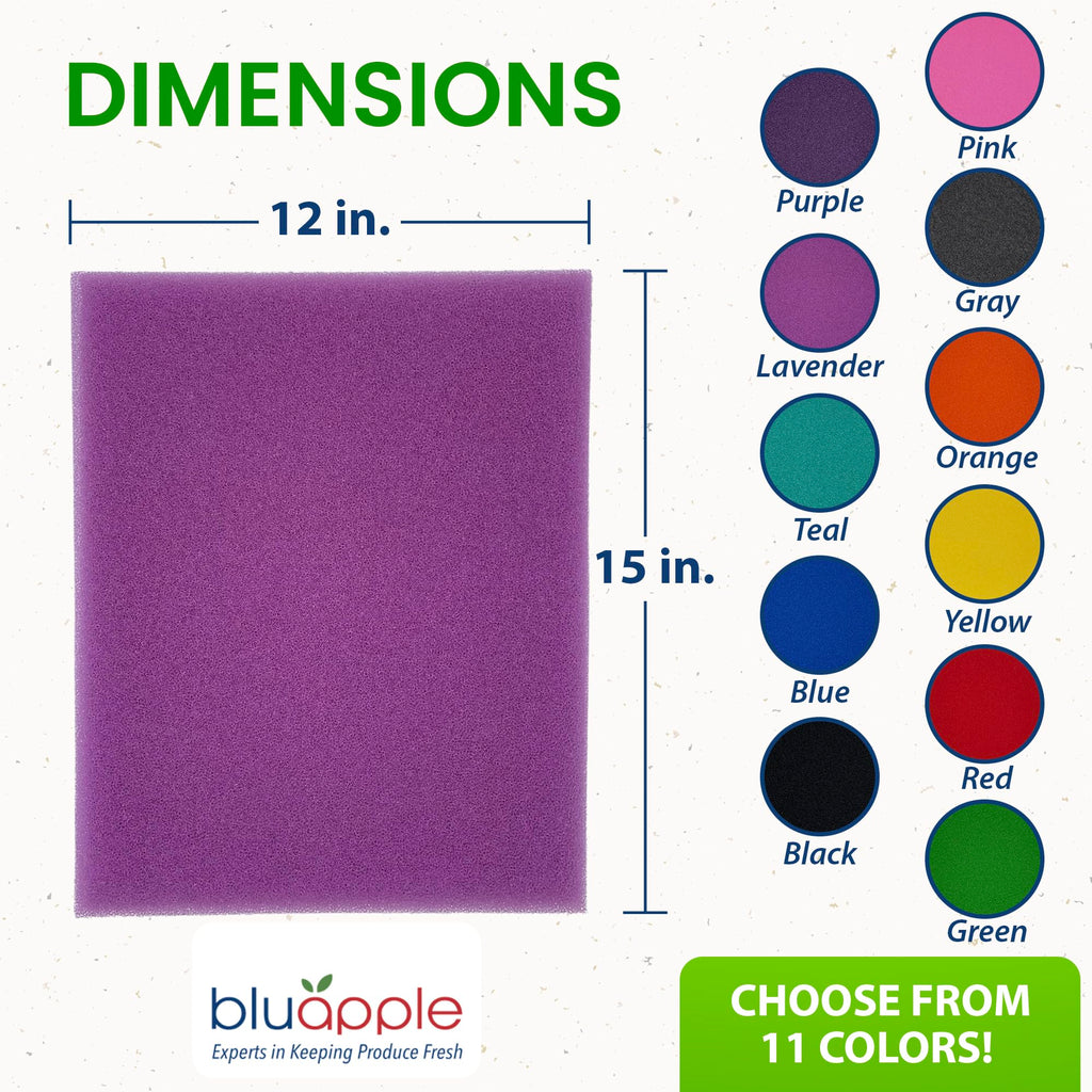 Bluapple FreshMats, Refrigerator Bin Liner, Fridge Drawer Mats, Crisper Life Extender Liner Keeps Produce Fresh Longer, Anti-Bruising, for Air Circulation, Washable & Reusable (4-Mats, 12x15, Black)