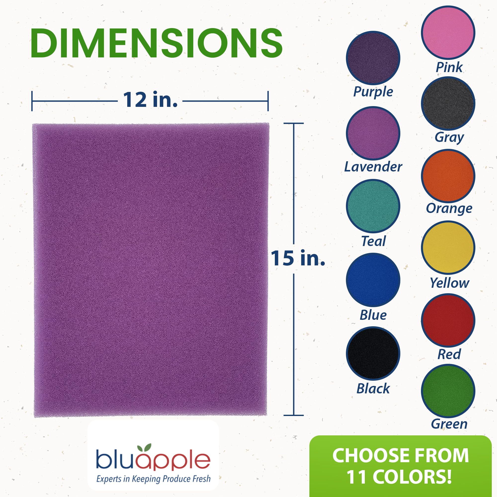 Bluapple FreshMats, Refrigerator Bin Liner, Fridge Drawer Mats, Crisper Life Extender Liner Keeps Produce Fresh Longer, Anti-Bruising, for Air Circulation, Washable & Reusable (4-Mats, 12x15, Black)