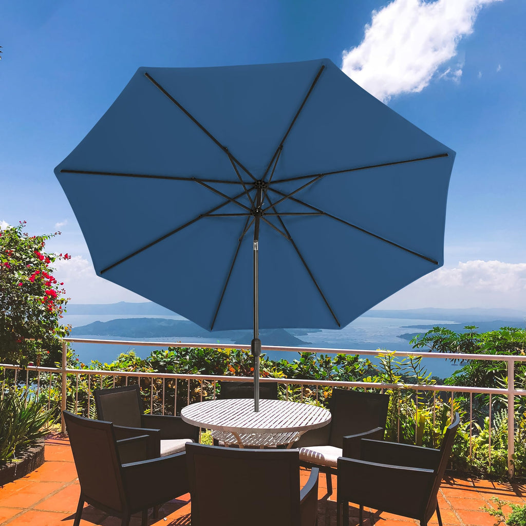 Sundale Outdoor 9FT Patio Umbrella with Sand Bag Umbrella Base, Outdoor Umbrella with Tilt and Crank, Beige