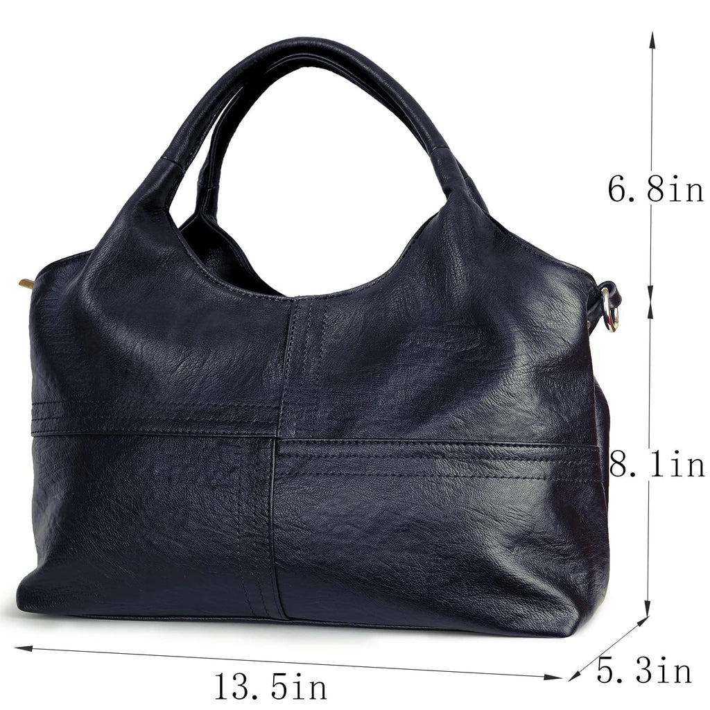 KOGTLA Medium Vegan Leather Purses for Women with Detachable Satchel Strap, Ladies Handbags, Tote Hobo Bags with Two-Handle