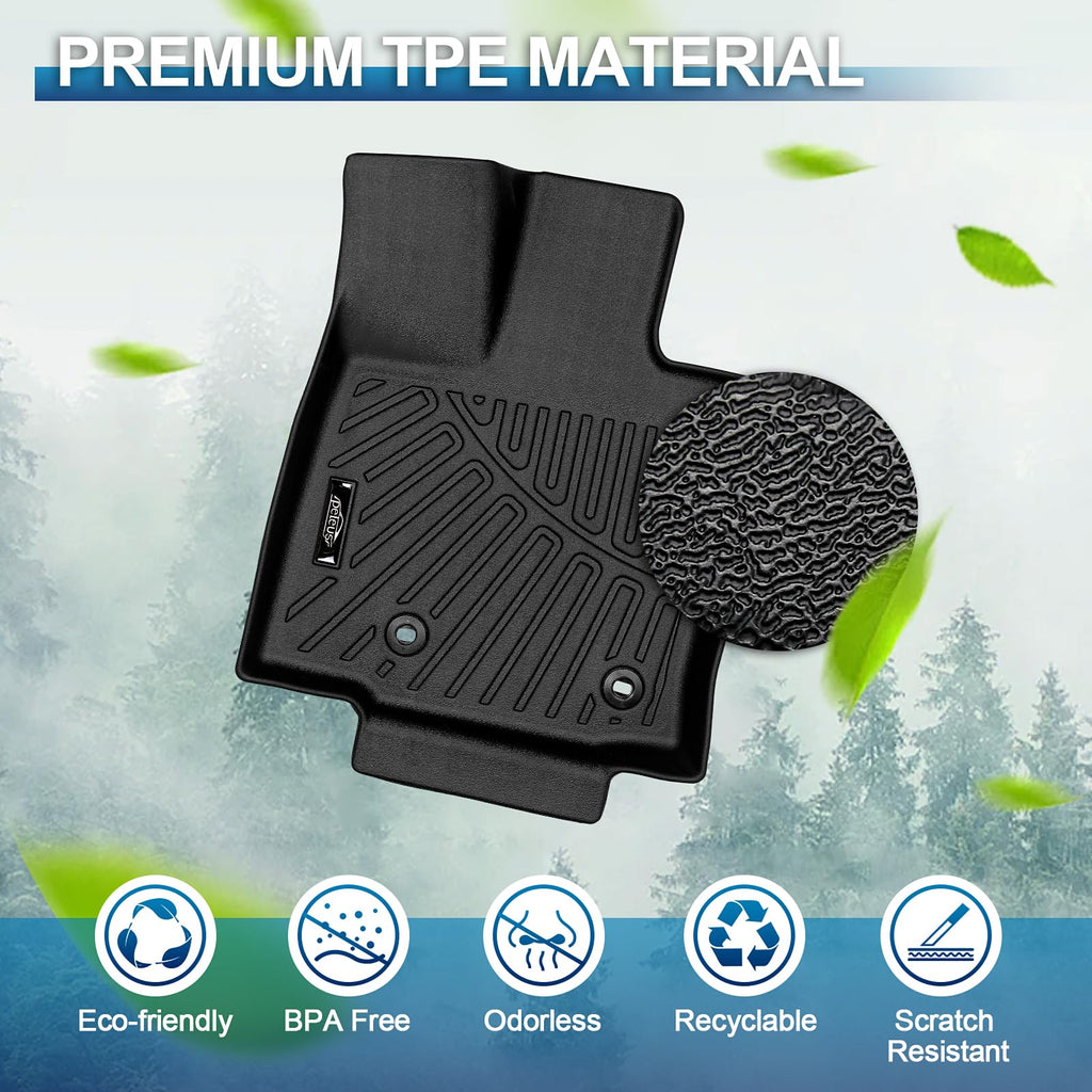 PELEUS Floor Mats for Toyota 4Runner 2003-2009 (4th Gen), All Weather Custom Fit Car Mats & Cargo Liner Set, Odorless TPE Heavy Duty Protection Accessories, Black (Only 5-Seat Models)
