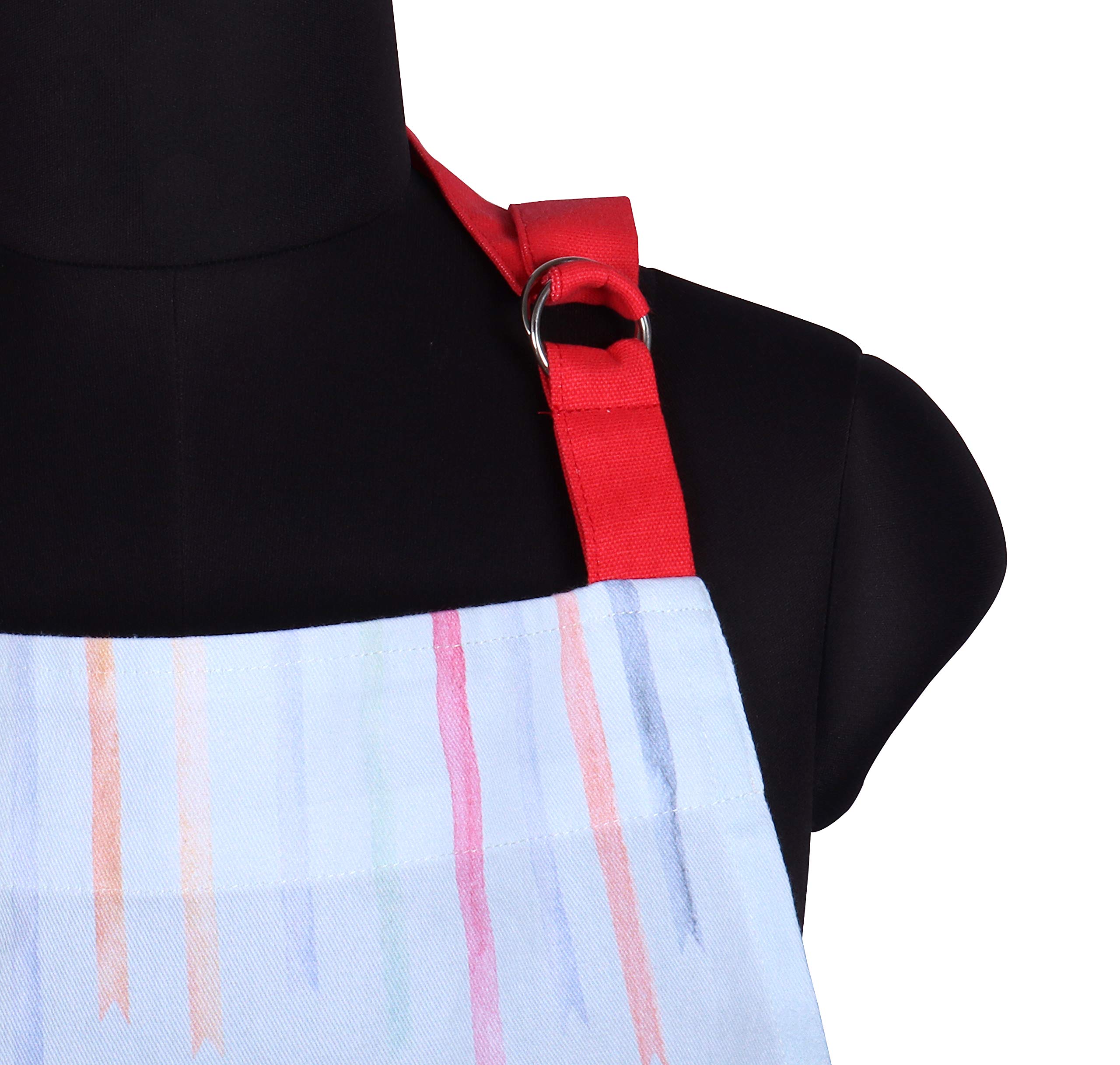 AMOUR INFINI Cotton Aprons for Women with Pocket, Adjustable Strap & Waist Ties - Washable Aprons for Baking, Cooking, Gardening (27.5 x 33 Inches - Blooming Floral)