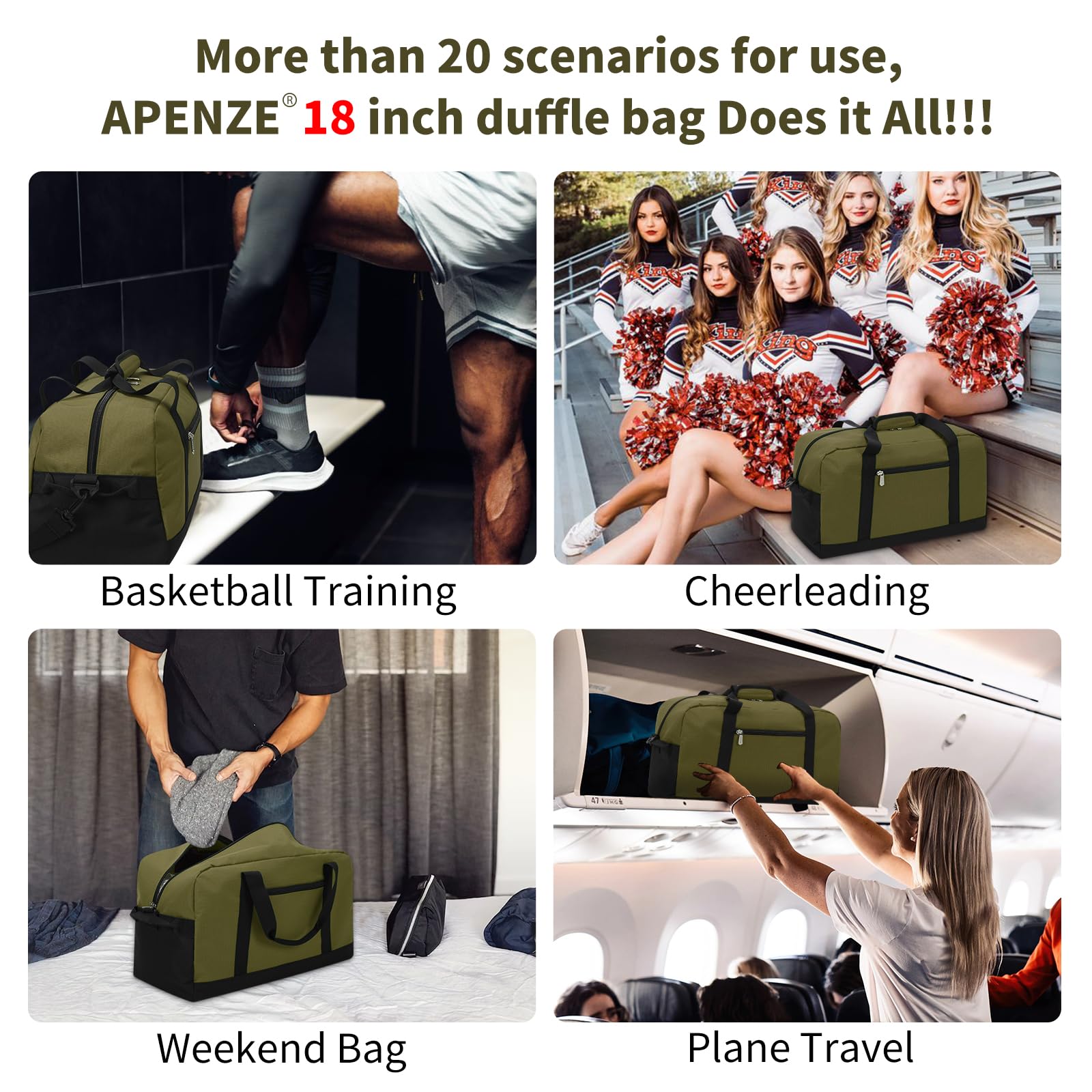 Apenze Small Gym Bag Carry On Bag - 12 in Mini Duffle Bag Lightweight for Overnight Travel(Camouflage)
