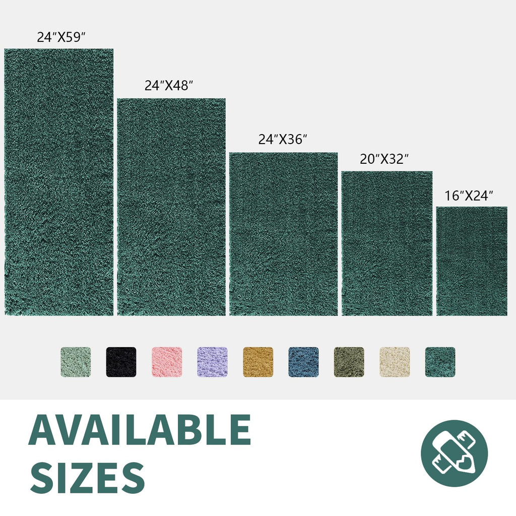 CozeCube Circle Fleece Bath mats for Bathroom, Fluffy Absorbent, Melange Quick Dry Microfiber Bath Rugs, Non Slip Washable Shower Mat Gifts, Brown, 24" X 16"