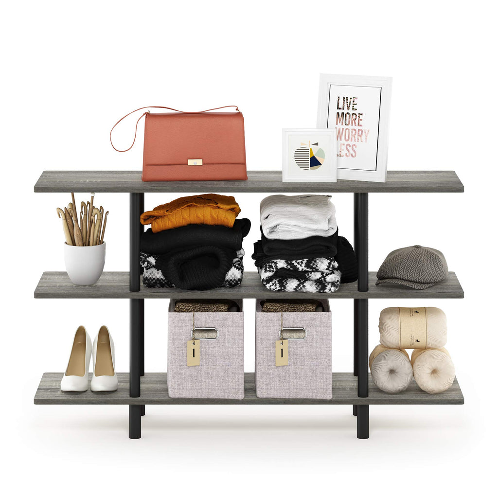 Furinno Turn-N-Tube 4-Tier Design Display Rack, Espresso/Black