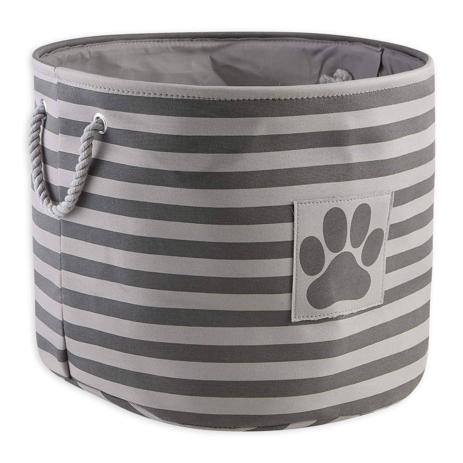 Bone Dry Pet Storage Collection Striped Paw Patch Bin, Aqua, Small Rectangle
