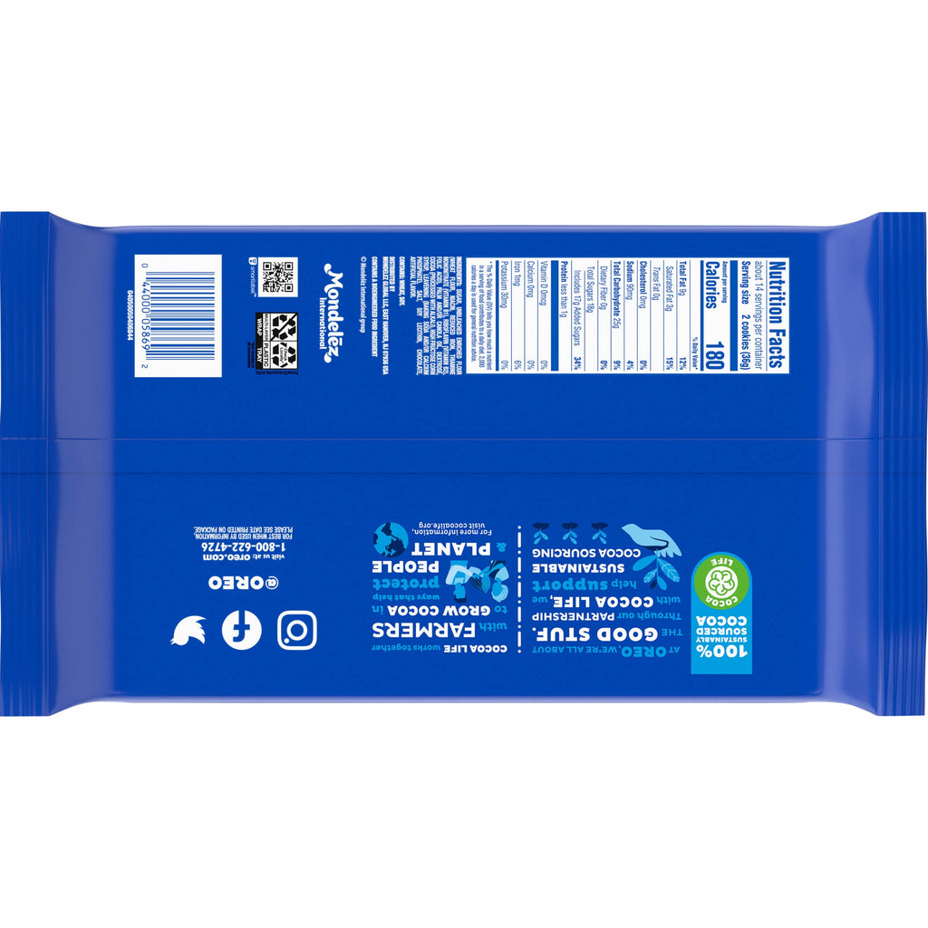 OREO Double Stuf Golden Sandwich Cookies, Family Size, 20 oz