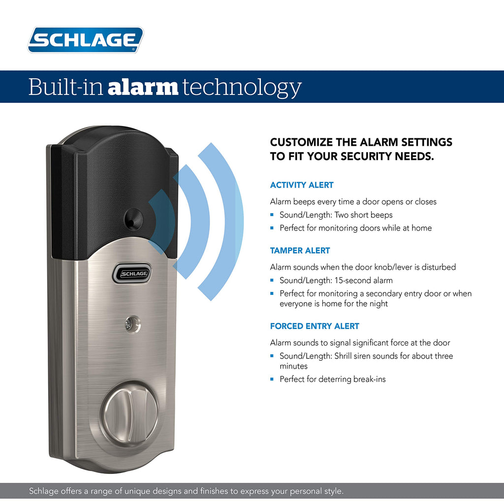 Schlage Connect Smart Deadbolt Lock with Touchscreen Keypad, Keyless Front Door Entry, Z-Wave Plus Compatible, Aged Bronze, BE469ZP CEN 716