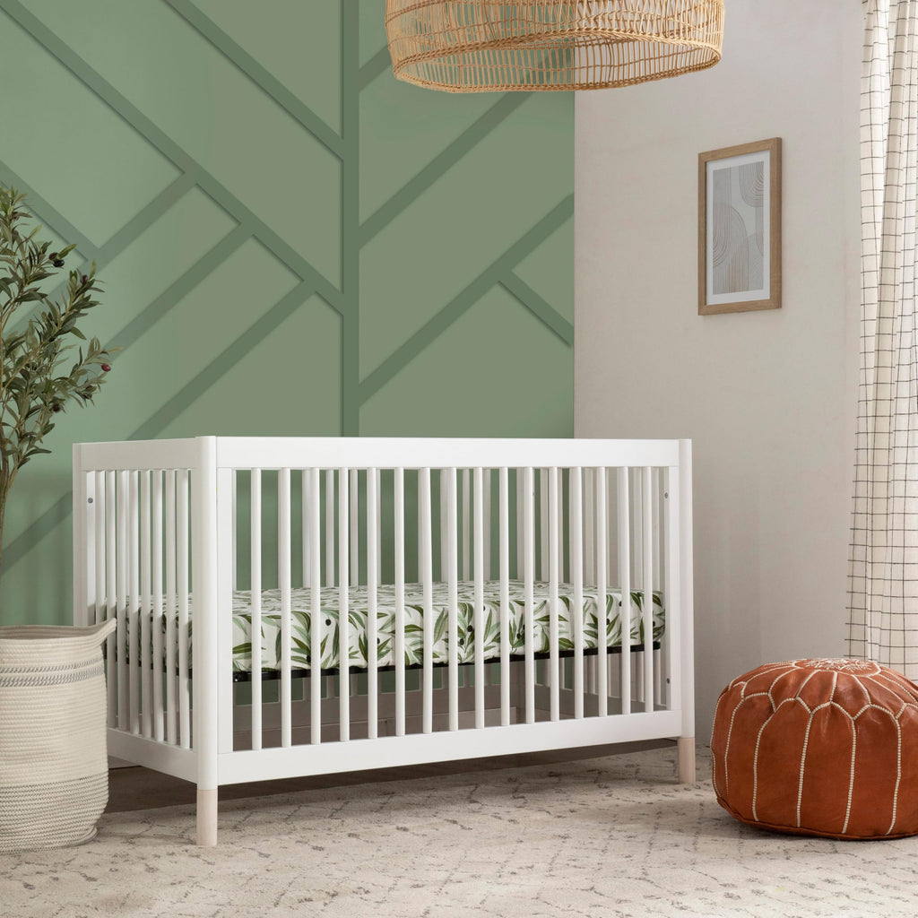 Babyletto Gelato 4-in-1 Convertible Crib with Toddler Bed Conversion in Natural Walnut and Brushed Gold Feet, Greenguard Gold Certified