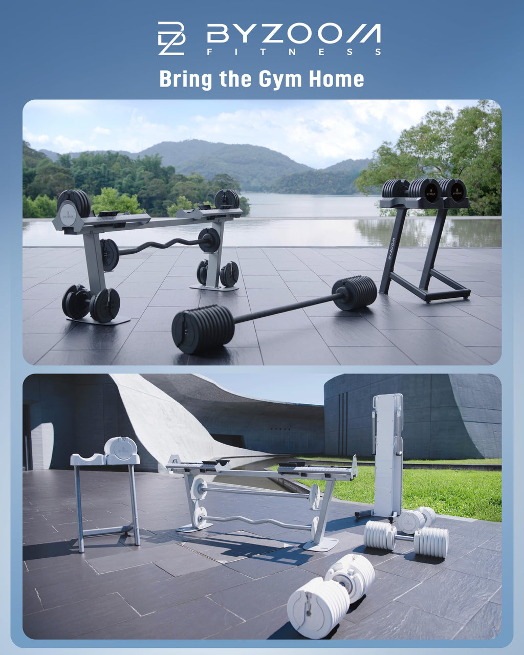 BYZOOM FITNESS Pure Series Adjustable Dumbbell - 12.5/25/27.5/50/55/75lb - ONE UNIT OR PAIR(check QTY before purchase) - 5-in-1/ 10-in-1 / 15-in-1 / 21-in-1 Flexible Hand Weights for Home Apartment Garage Gym, Strength Training & Fitness Workouts, White O