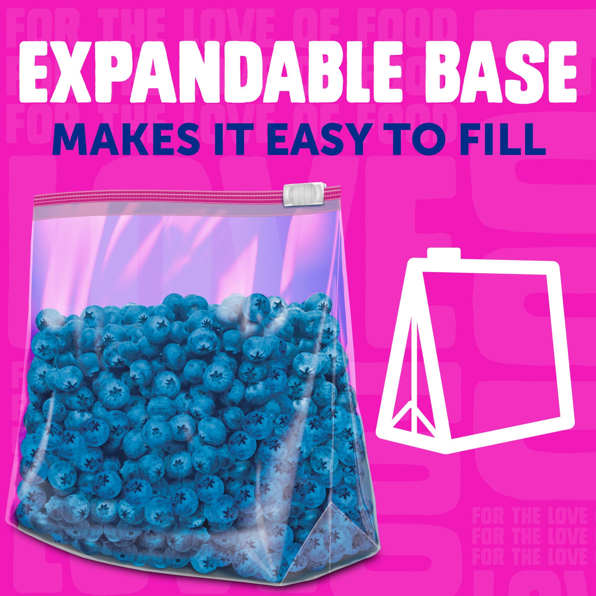 Ziploc 2.5 Gallon Jumbo Storage Slider Bag, Power Shield Technology, 12 count