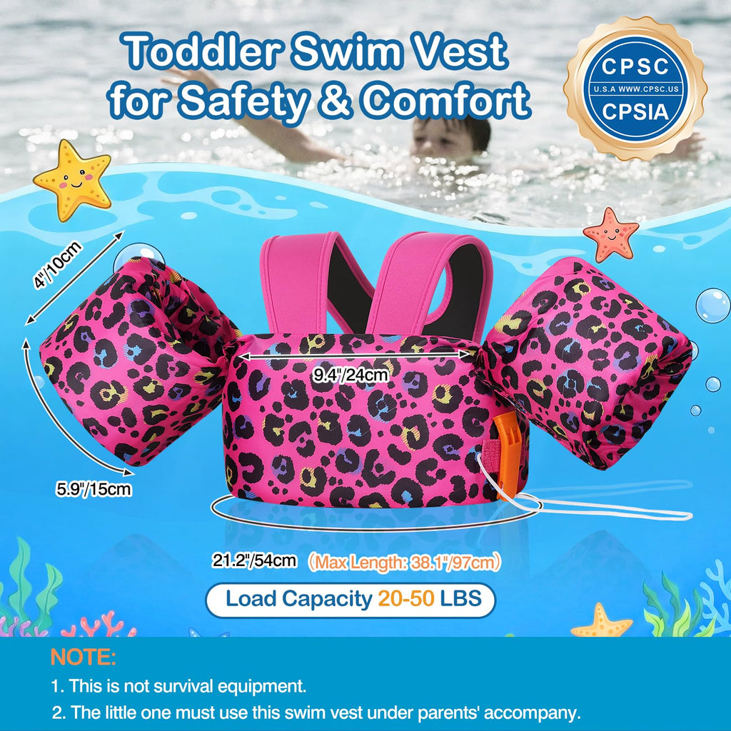 Moko Swim Arm Band for Kids 20-30-50 lbs, Cute Cartoon Toddler Swim Vest, Swimming Water Wings Pool Floaties Sleeve for Children Learn to Swim