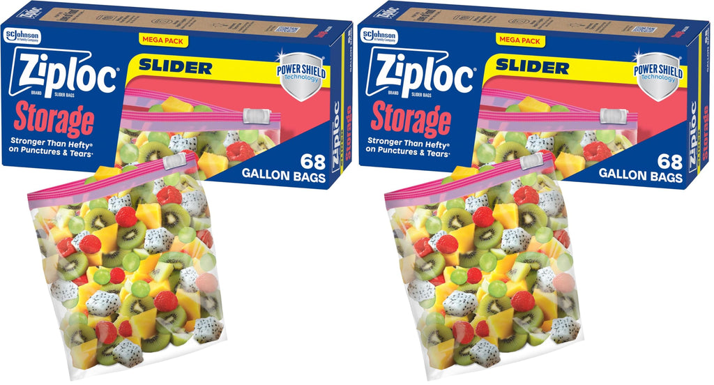 Ziploc 2.5 Gallon Jumbo Storage Slider Bag, Power Shield Technology, 12 count