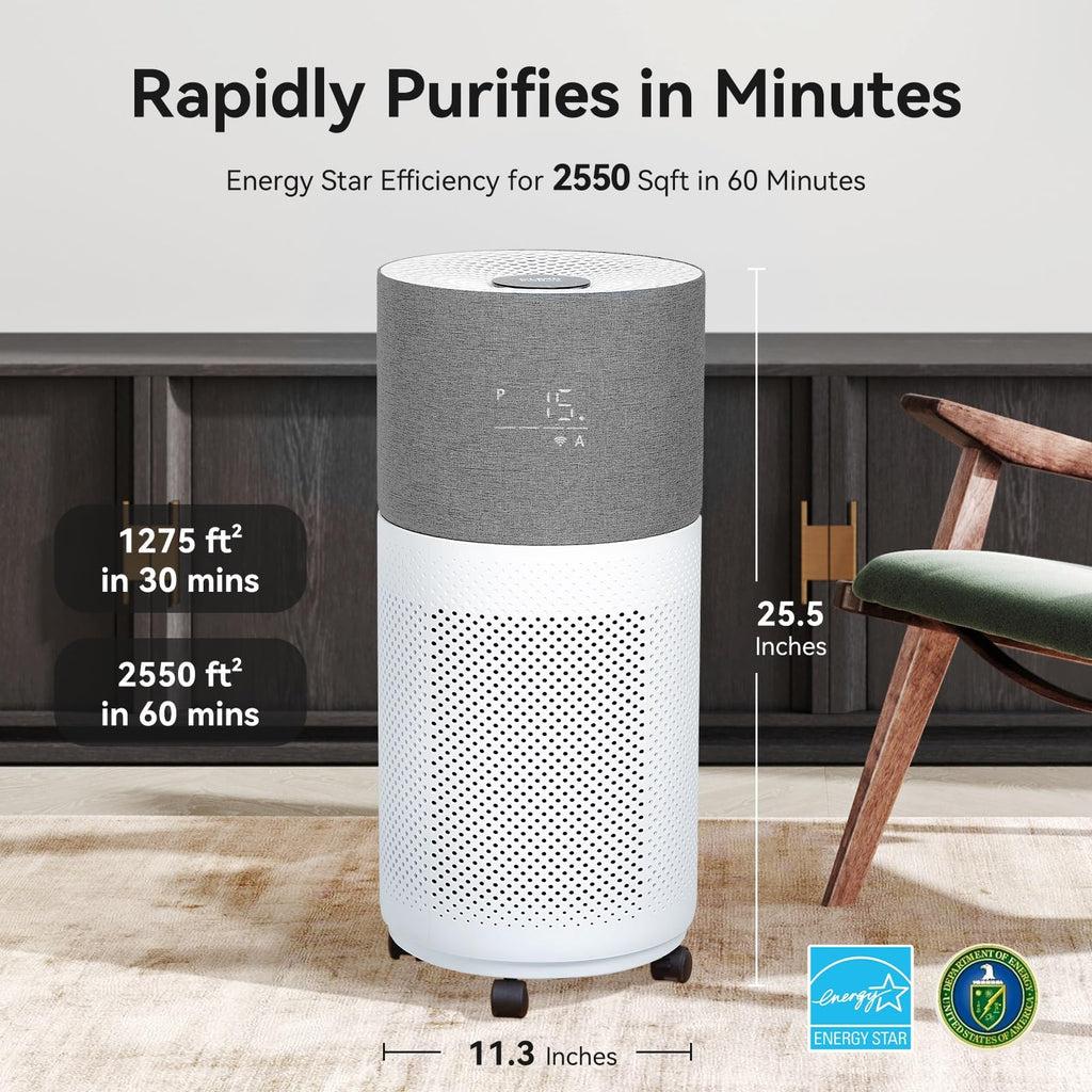 CleanForce Rainbow Cube | World’s First 4-in-1 Space-saving Air Purifier with Bluetooth Speaker, Wireless Charger & Aroma Diffuser | Swiss Tech，over 900ft² Coverage | Ultra-Quiet