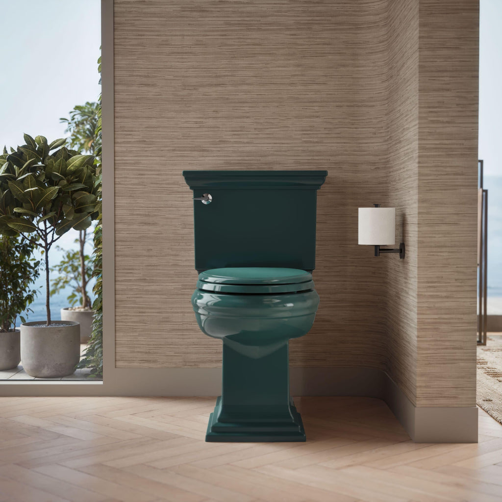 KOHLER 4733-RL-17 Glenbury ReadyLatch Quiet Close Elongated Toilet Seat, Soft Close Toilet Seats, Teal
