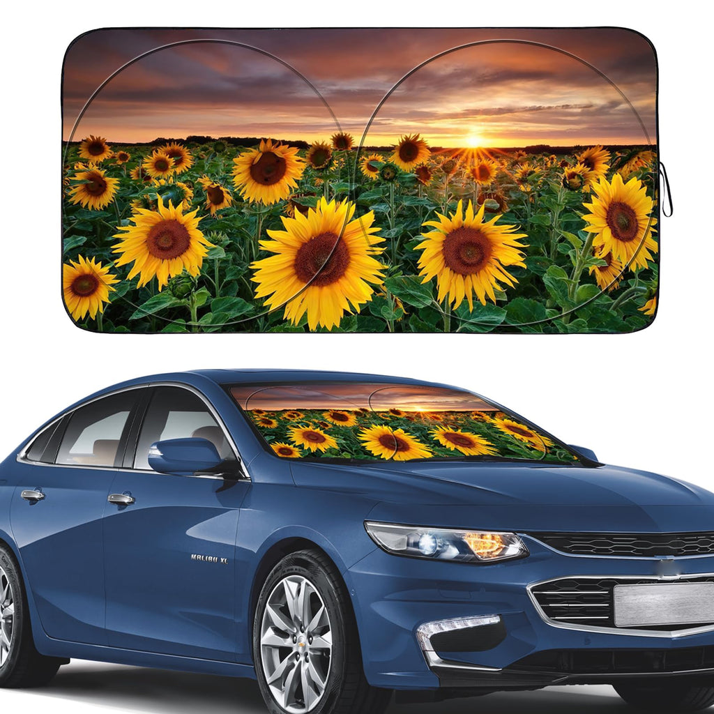 Gven Windshield Sun Shade for Car Front Window Cover Sunshades Visor Automotive Sun Shield for Full-Size Sedan & SUV, Mid-Size SUV, Sports Cars Mid-Size Pickup Truck Car Accessories(Abstract, L)